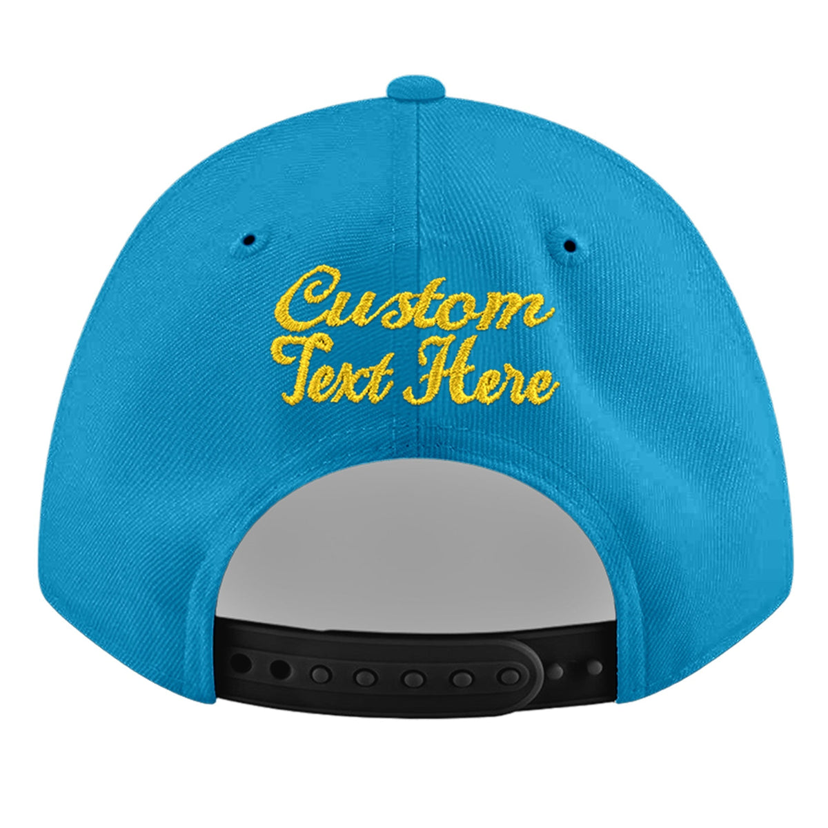 Custom Light Blue 3D Puff Embroidery Flat Embroidery Casual Sport Baseball Cap