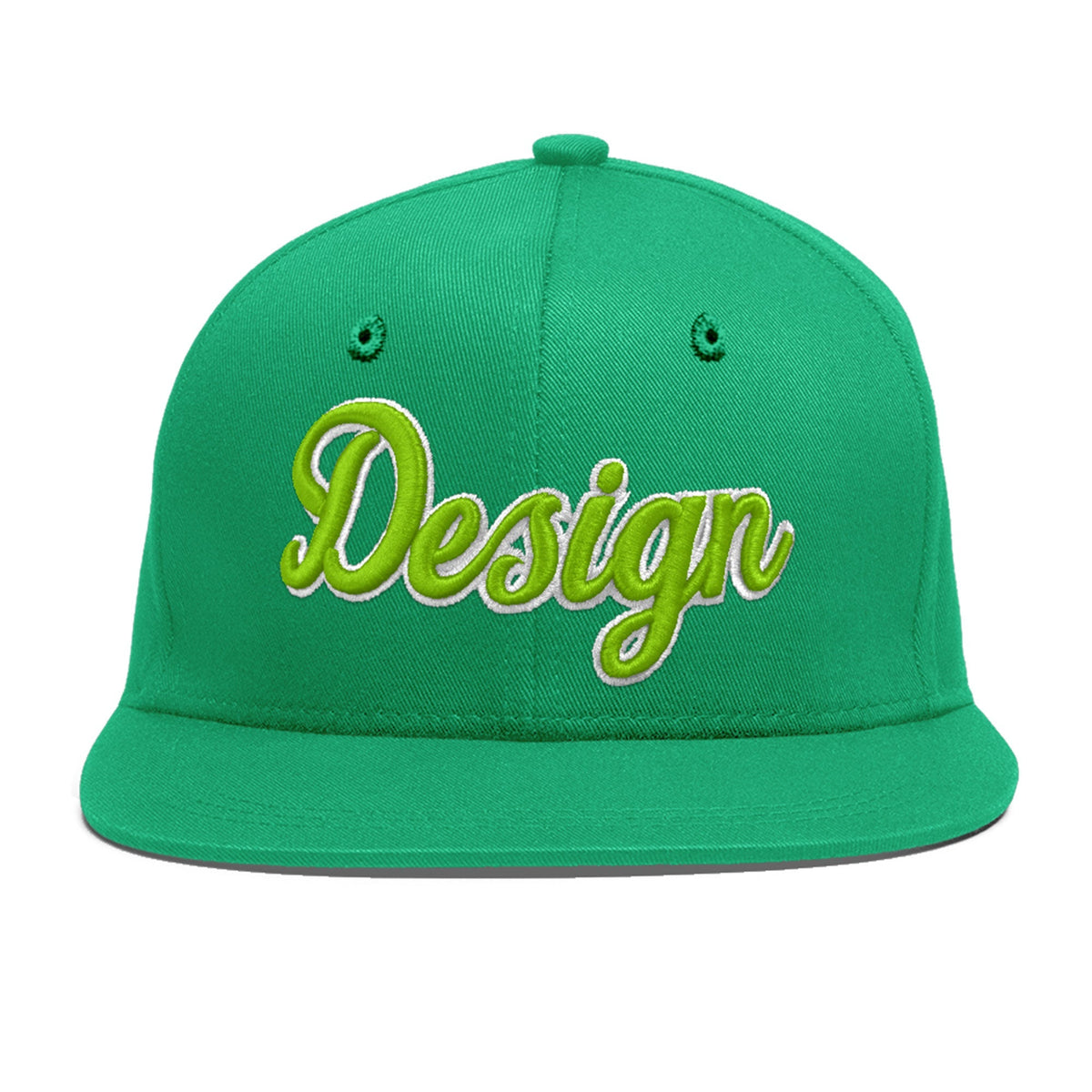 Custom Aqua 3D Puff Embroidery Flat Embroidery Casual Sport Baseball Cap