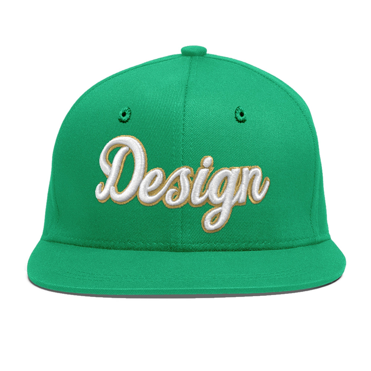 Custom Aqua 3D Puff Embroidery Flat Embroidery Casual Sport Baseball Cap