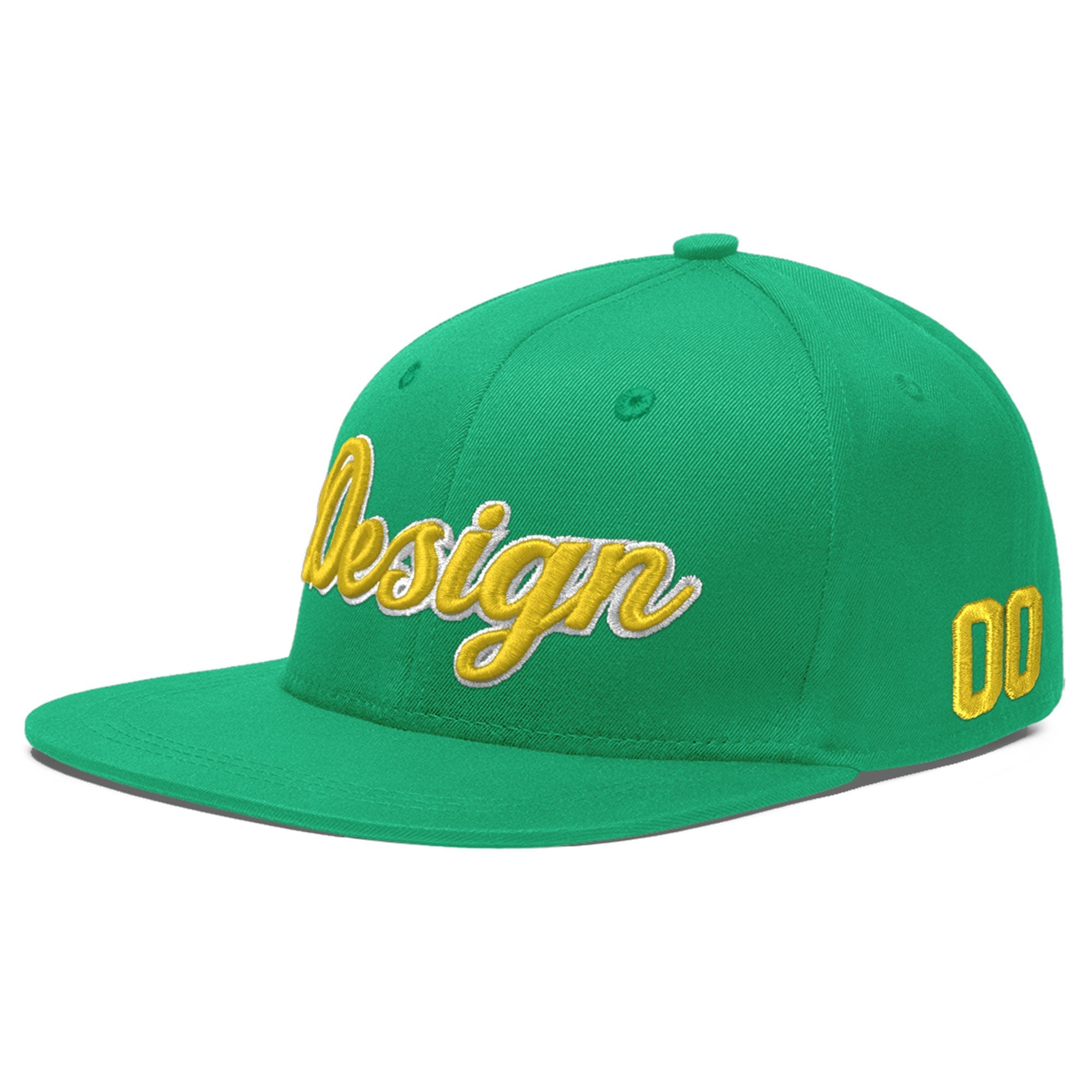 Custom Aqua 3D Puff Embroidery Flat Embroidery Casual Sport Baseball Cap
