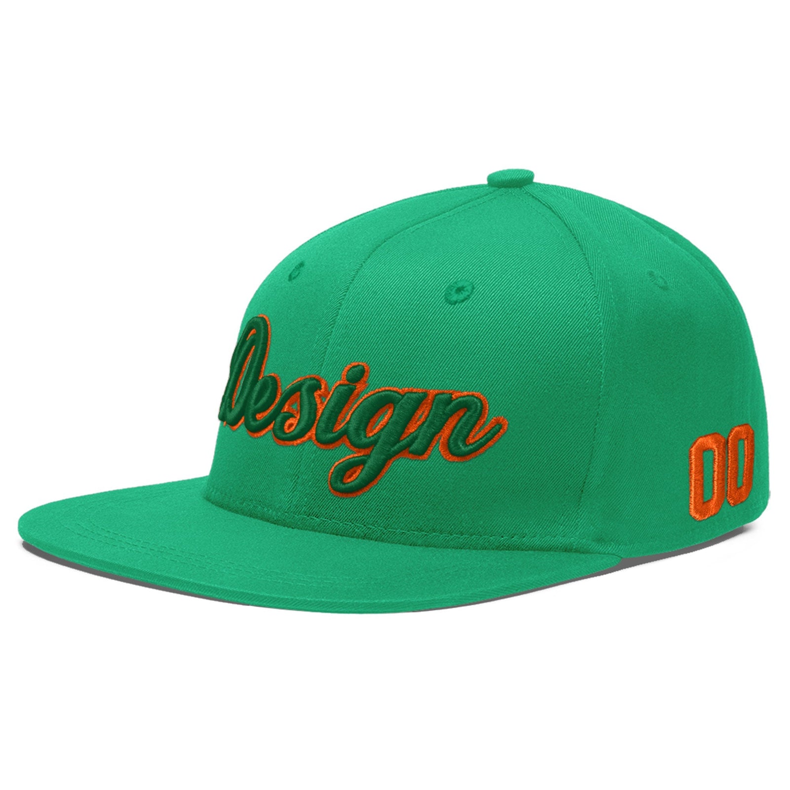 Custom Aqua 3D Puff Embroidery Flat Embroidery Casual Sport Baseball Cap