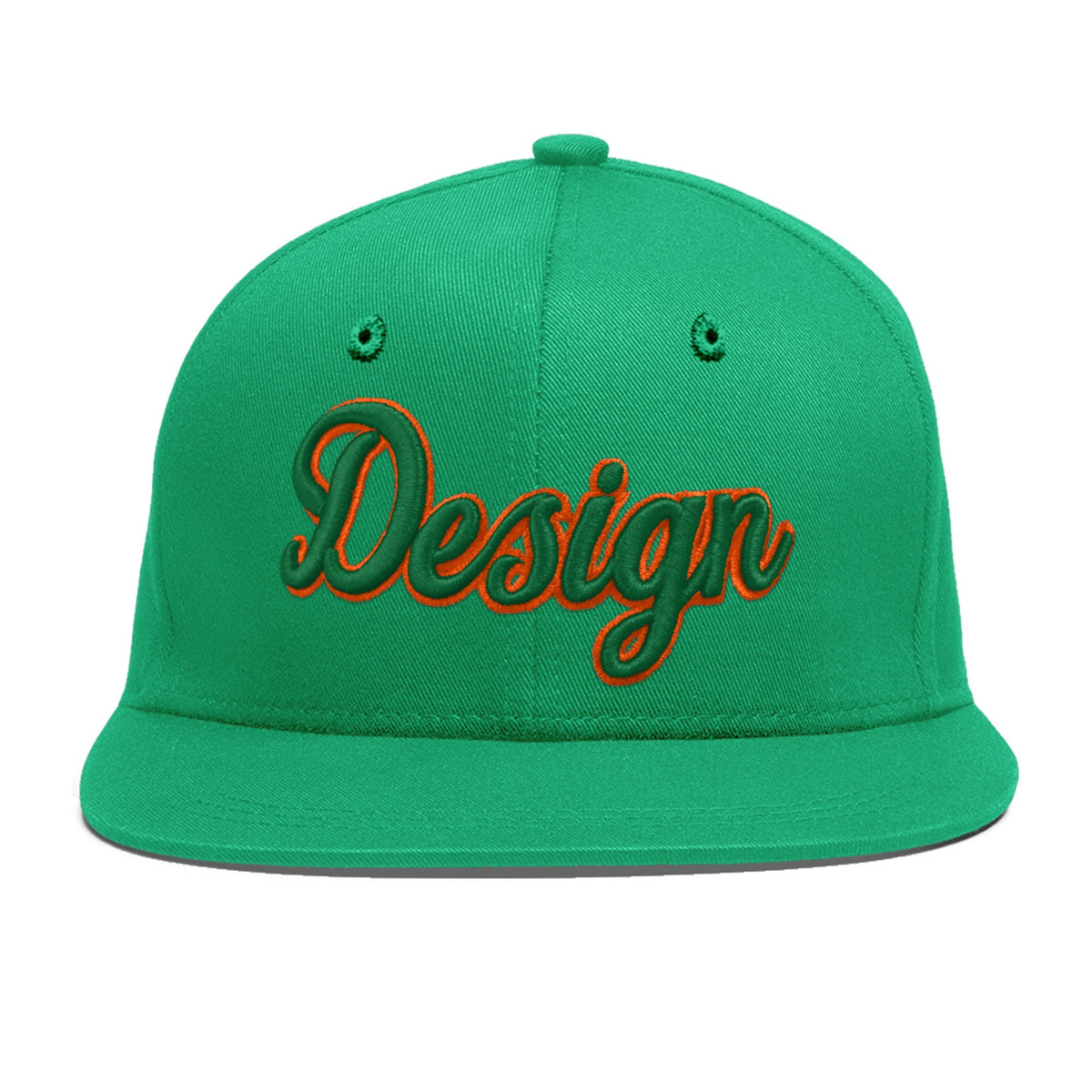 Custom Aqua 3D Puff Embroidery Flat Embroidery Casual Sport Baseball Cap