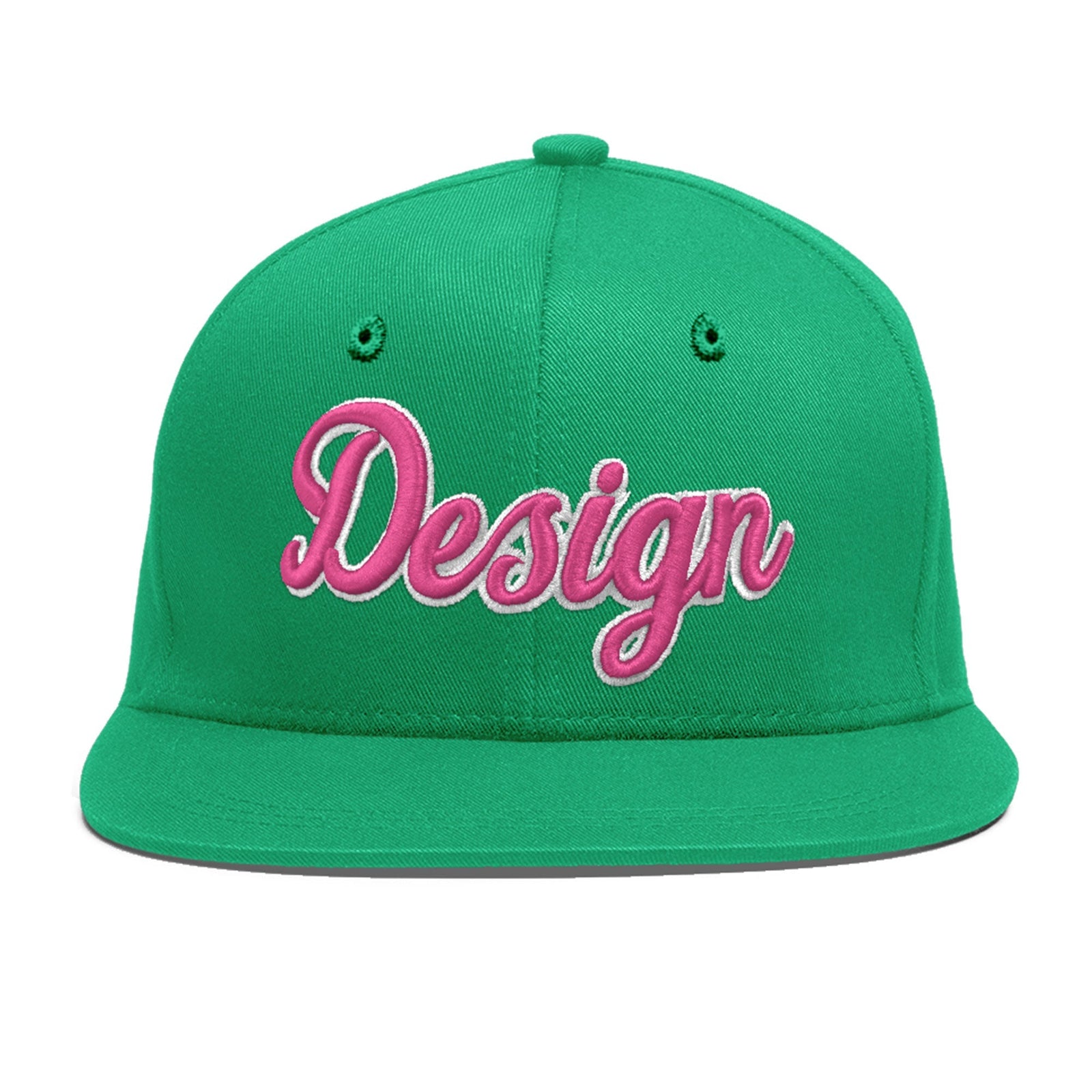Custom Aqua 3D Puff Embroidery Flat Embroidery Casual Sport Baseball Cap