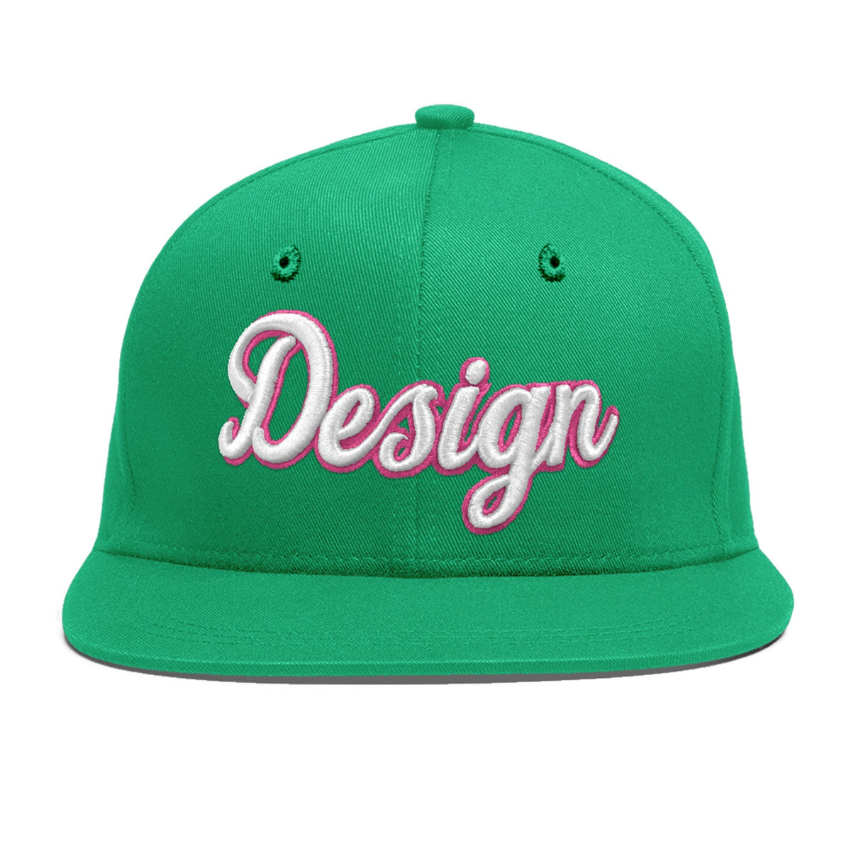 Custom Aqua 3D Puff Embroidery Flat Embroidery Casual Sport Baseball Cap
