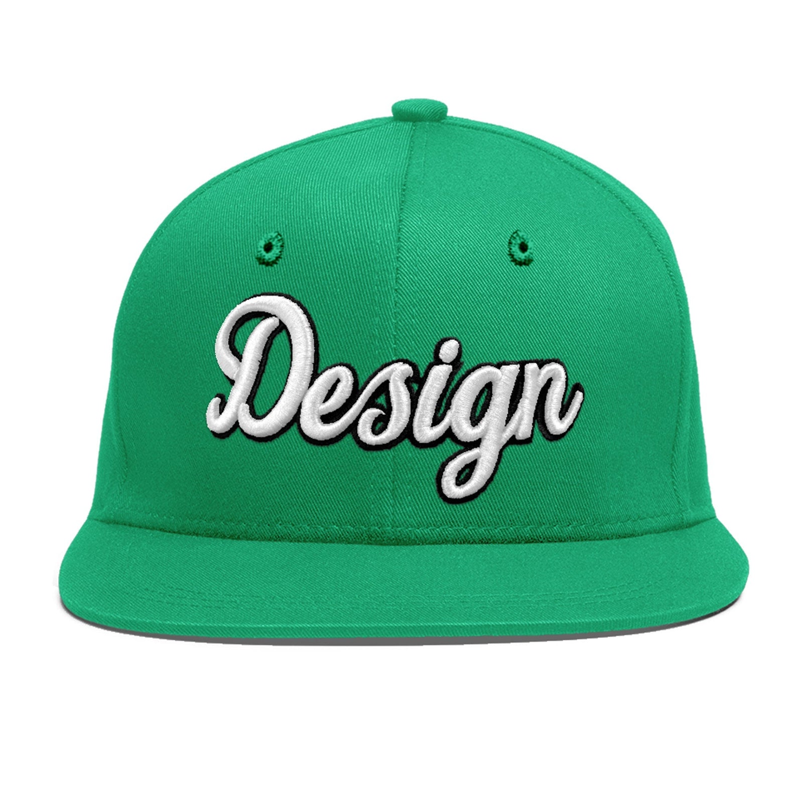 Custom Aqua 3D Puff Embroidery Flat Embroidery Casual Sport Baseball Cap