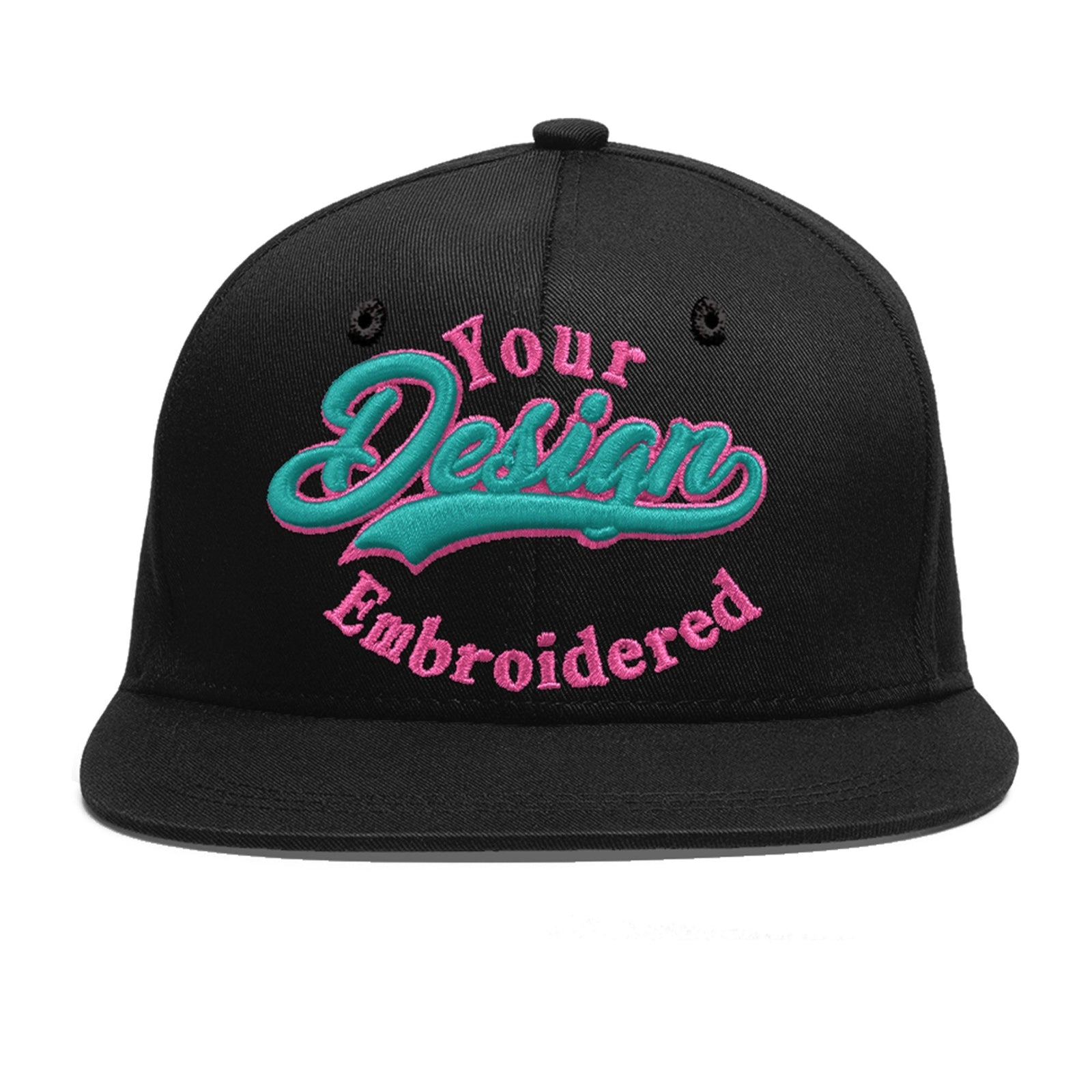 Custom Black 3D Puff Embroidery Flat Embroidery Casual Sport Baseball Cap