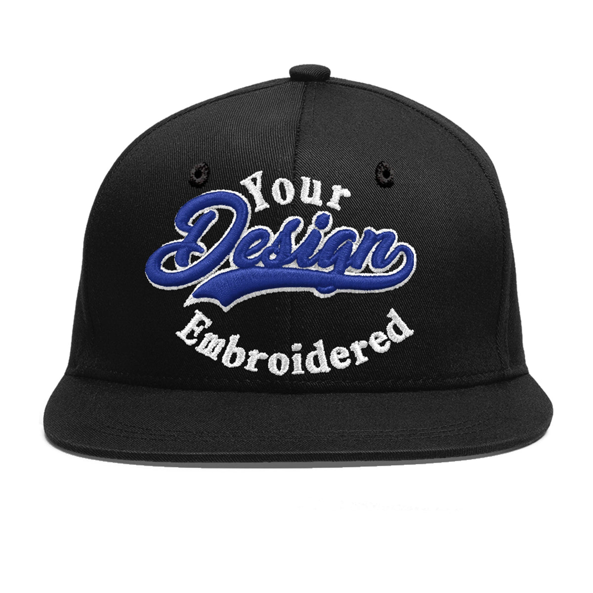 Custom Black 3D Puff Embroidery Flat Embroidery Casual Sport Baseball Cap