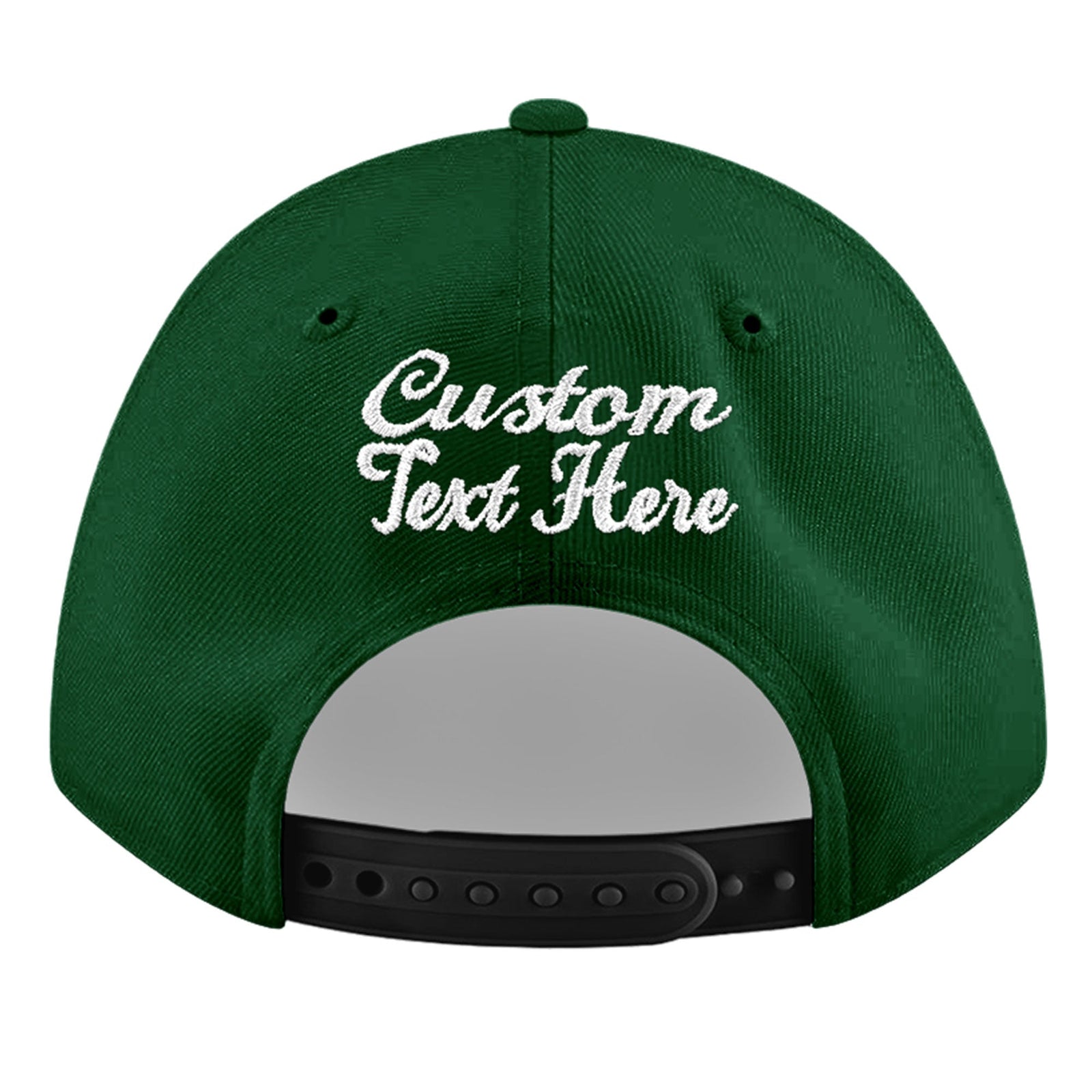 Custom Green 3D Puff Embroidery Flat Embroidery Casual Sport Baseball Cap