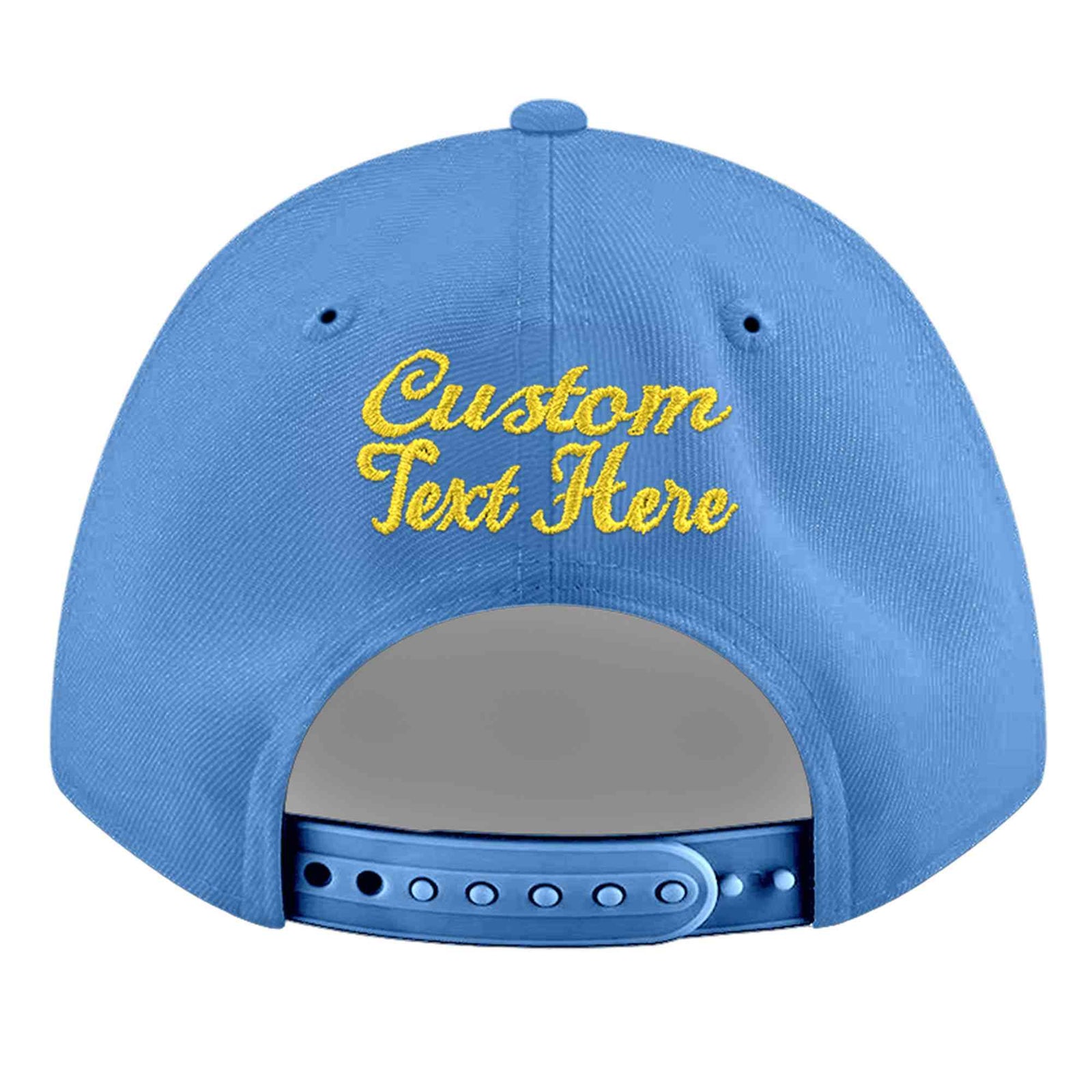 Custom Powder Blue 3D Puff Embroidery Flat Embroidery Casual Sport Baseball Cap