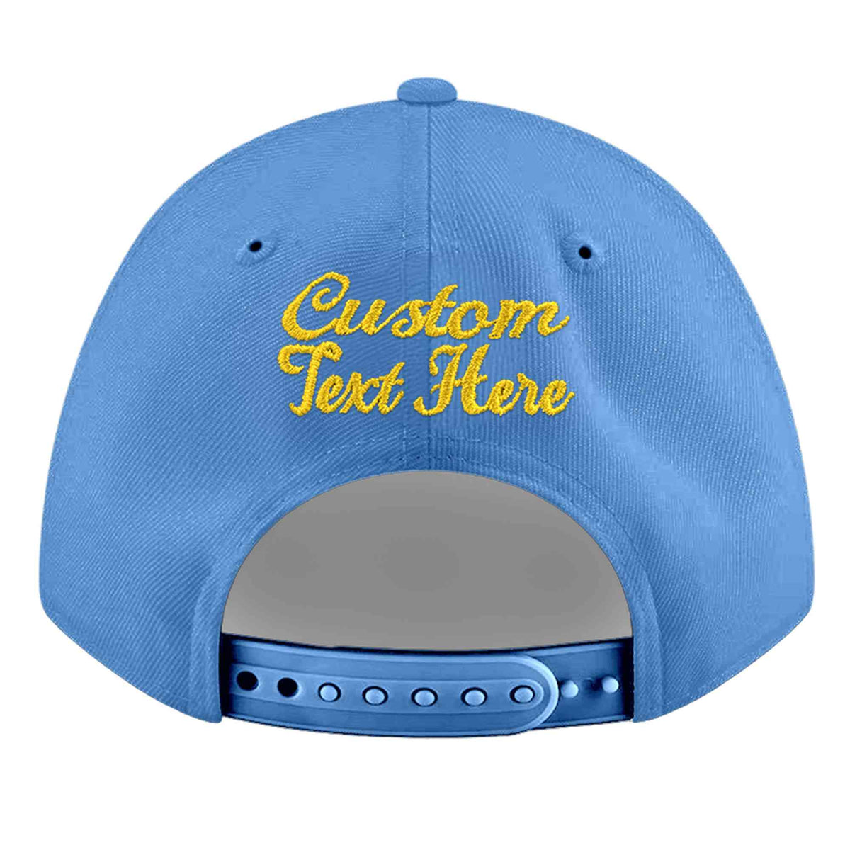 Custom Powder Blue 3D Puff Embroidery Flat Embroidery Casual Sport Baseball Cap