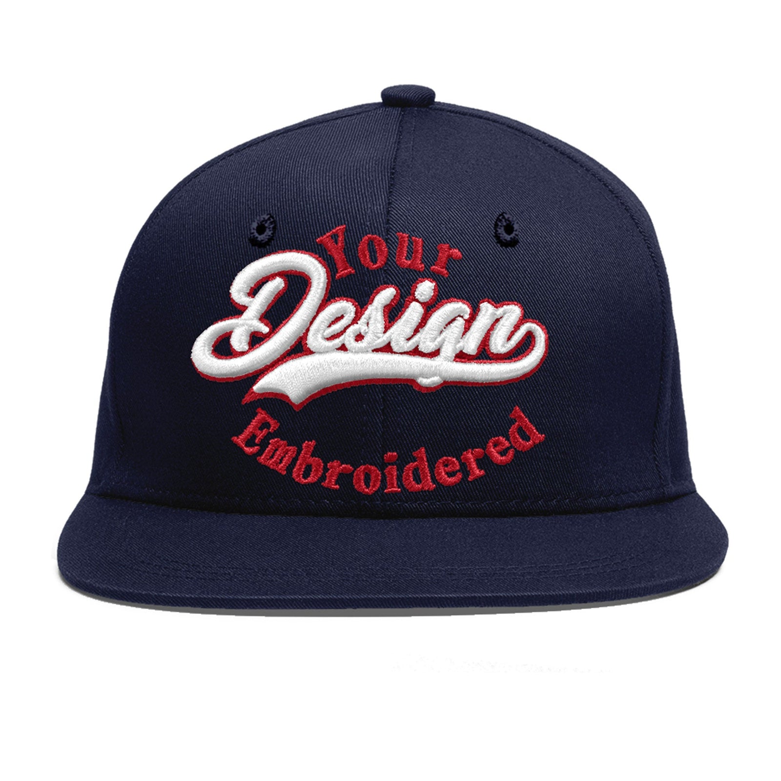 Custom Navy 3D Puff Embroidery Flat Embroidery Casual Sport Baseball Cap