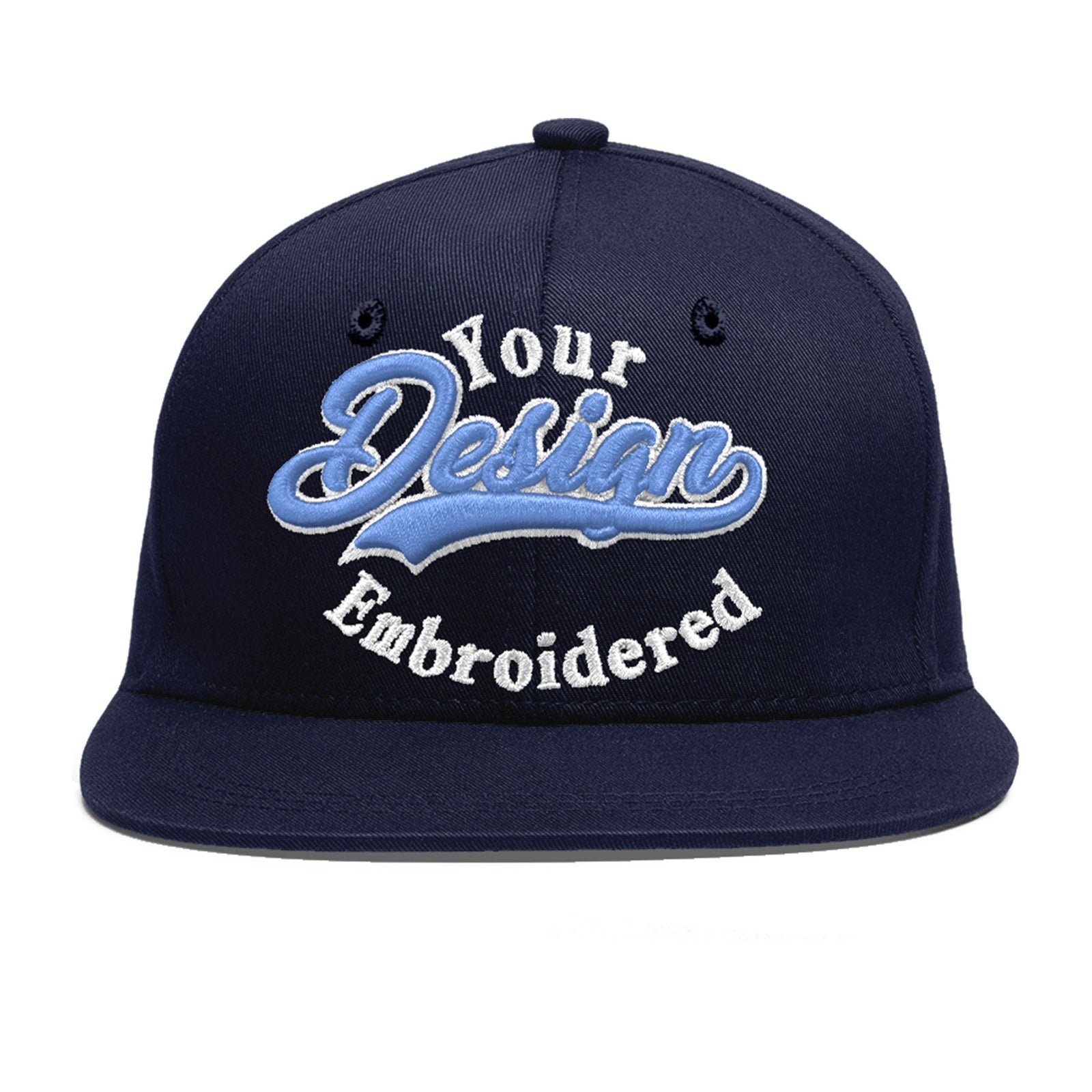Custom Navy 3D Puff Embroidery Flat Embroidery Casual Sport Baseball Cap