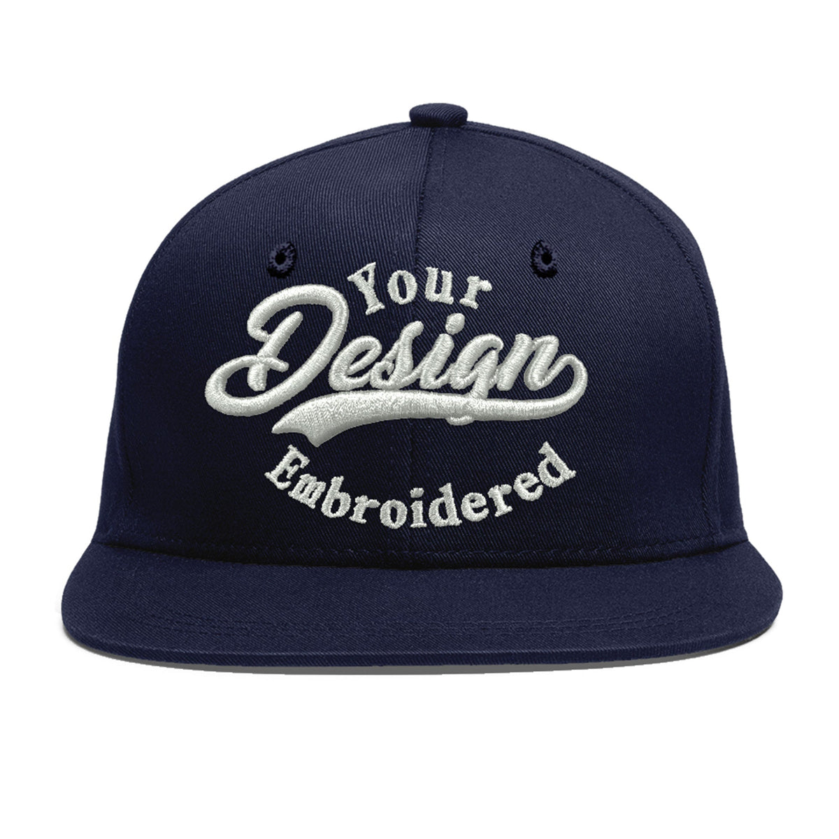 Custom Navy 3D Puff Embroidery Flat Embroidery Casual Sport Baseball Cap