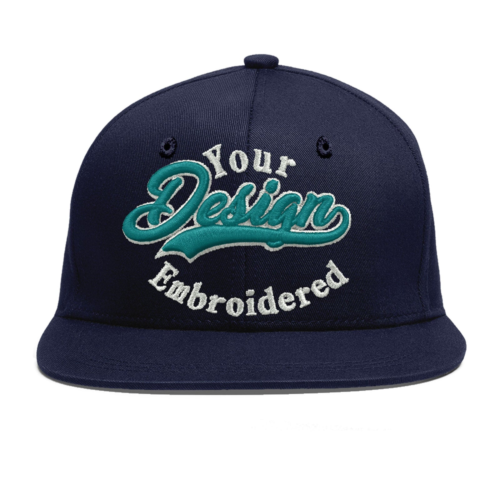 Custom Navy 3D Puff Embroidery Flat Embroidery Casual Sport Baseball Cap