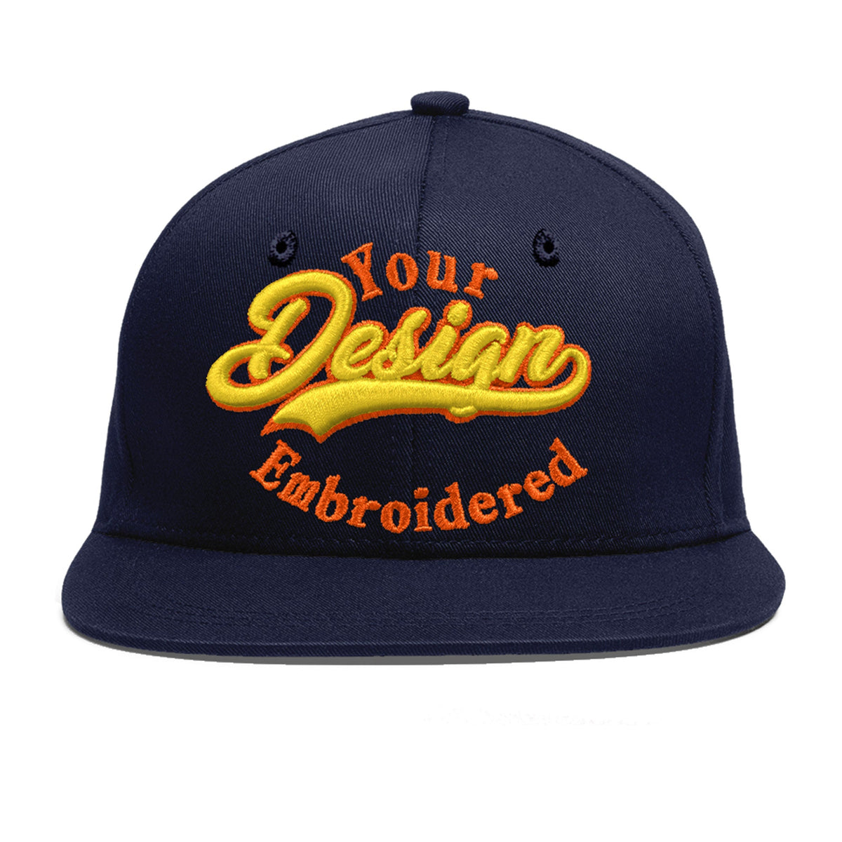 Custom Navy 3D Puff Embroidery Flat Embroidery Casual Sport Baseball Cap