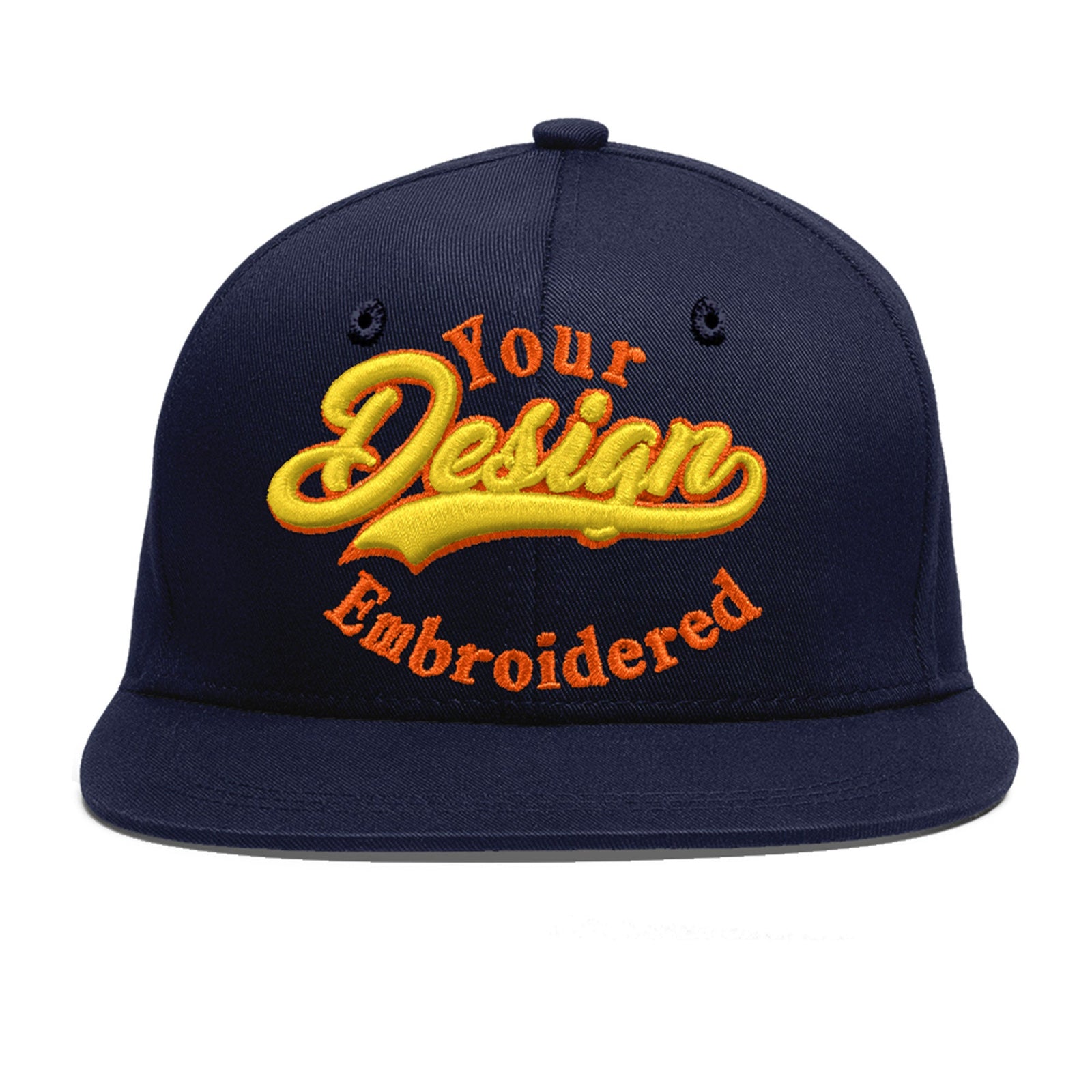 Custom Navy 3D Puff Embroidery Flat Embroidery Casual Sport Baseball Cap