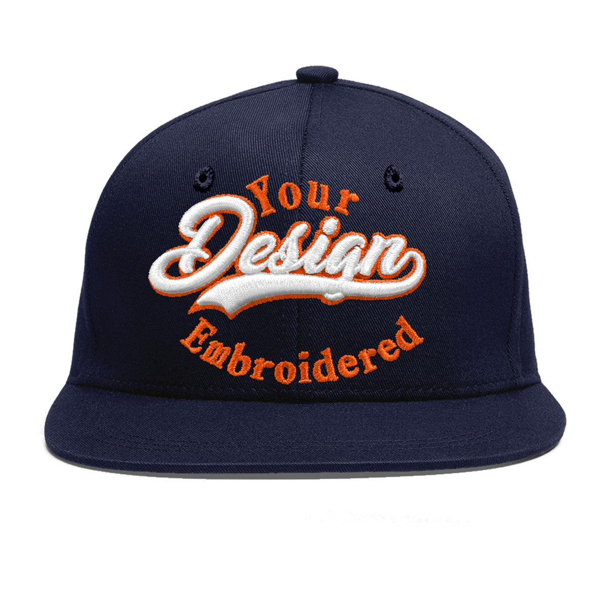 Custom Navy 3D Puff Embroidery Flat Embroidery Casual Sport Baseball Cap