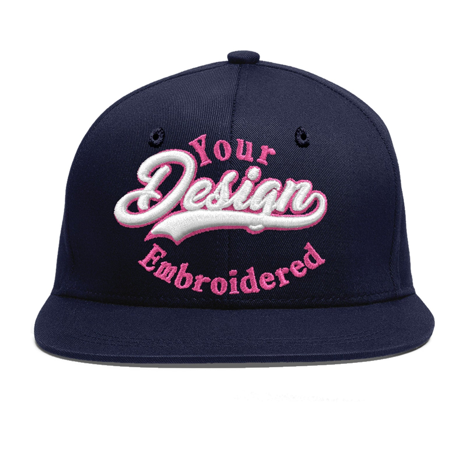 Custom Navy 3D Puff Embroidery Flat Embroidery Casual Sport Baseball Cap