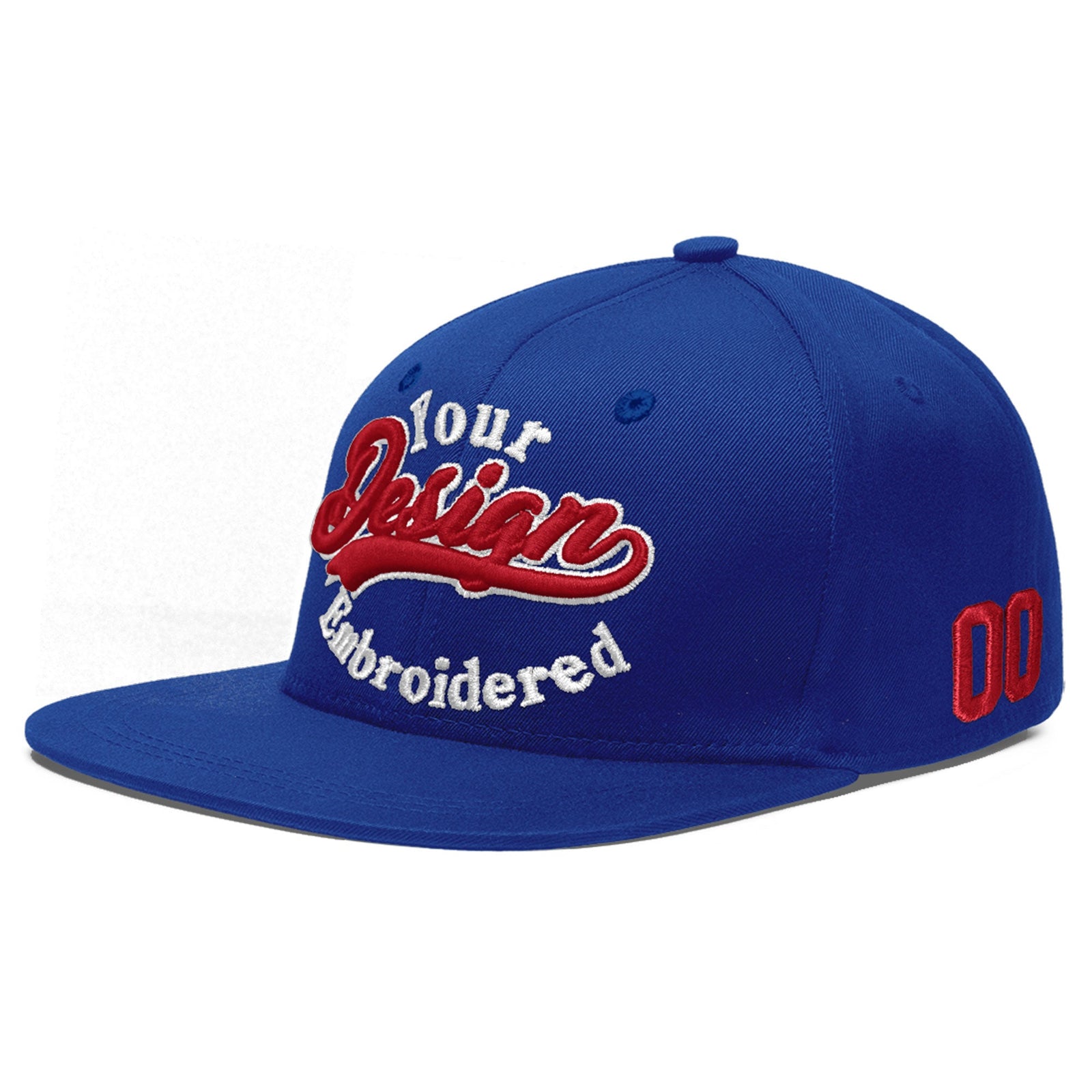 Custom Royal 3D Puff Embroidery Flat Embroidery Casual Sport Baseball Cap