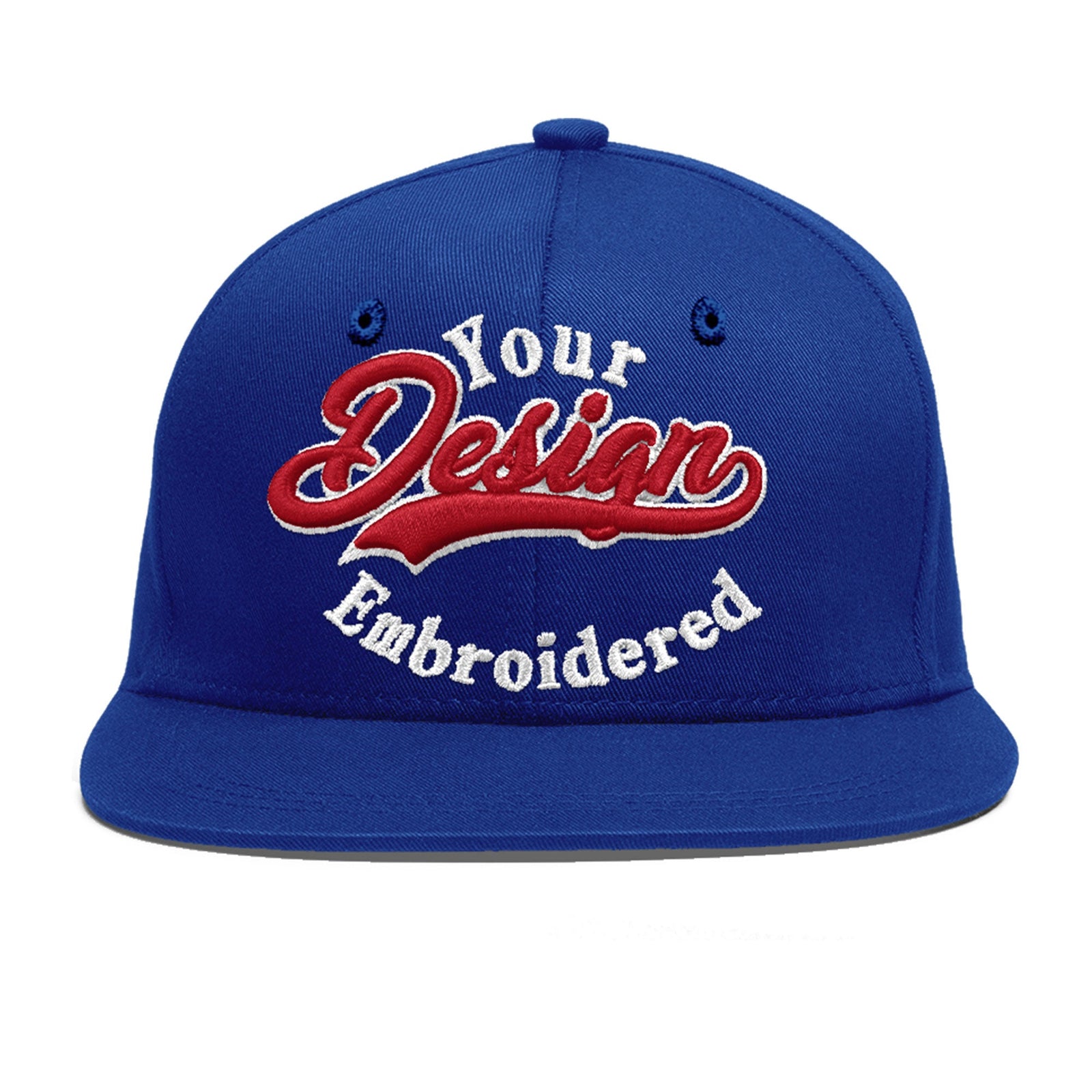 Custom Royal 3D Puff Embroidery Flat Embroidery Casual Sport Baseball Cap