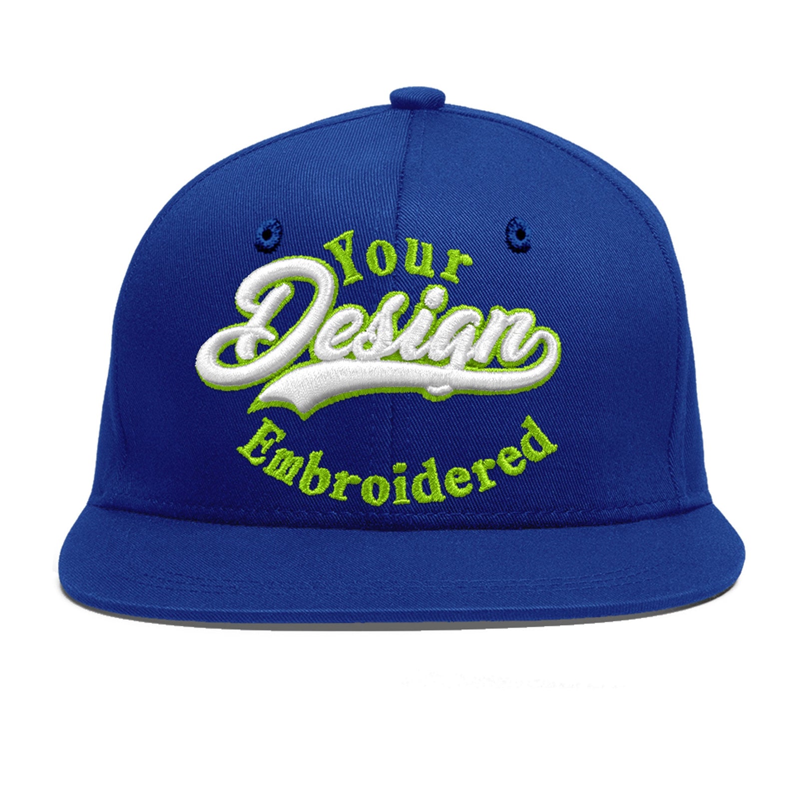 Custom Royal 3D Puff Embroidery Flat Embroidery Casual Sport Baseball Cap