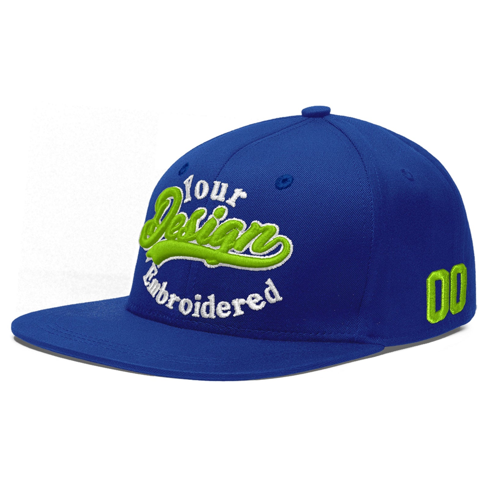 Custom Royal 3D Puff Embroidery Flat Embroidery Casual Sport Baseball Cap