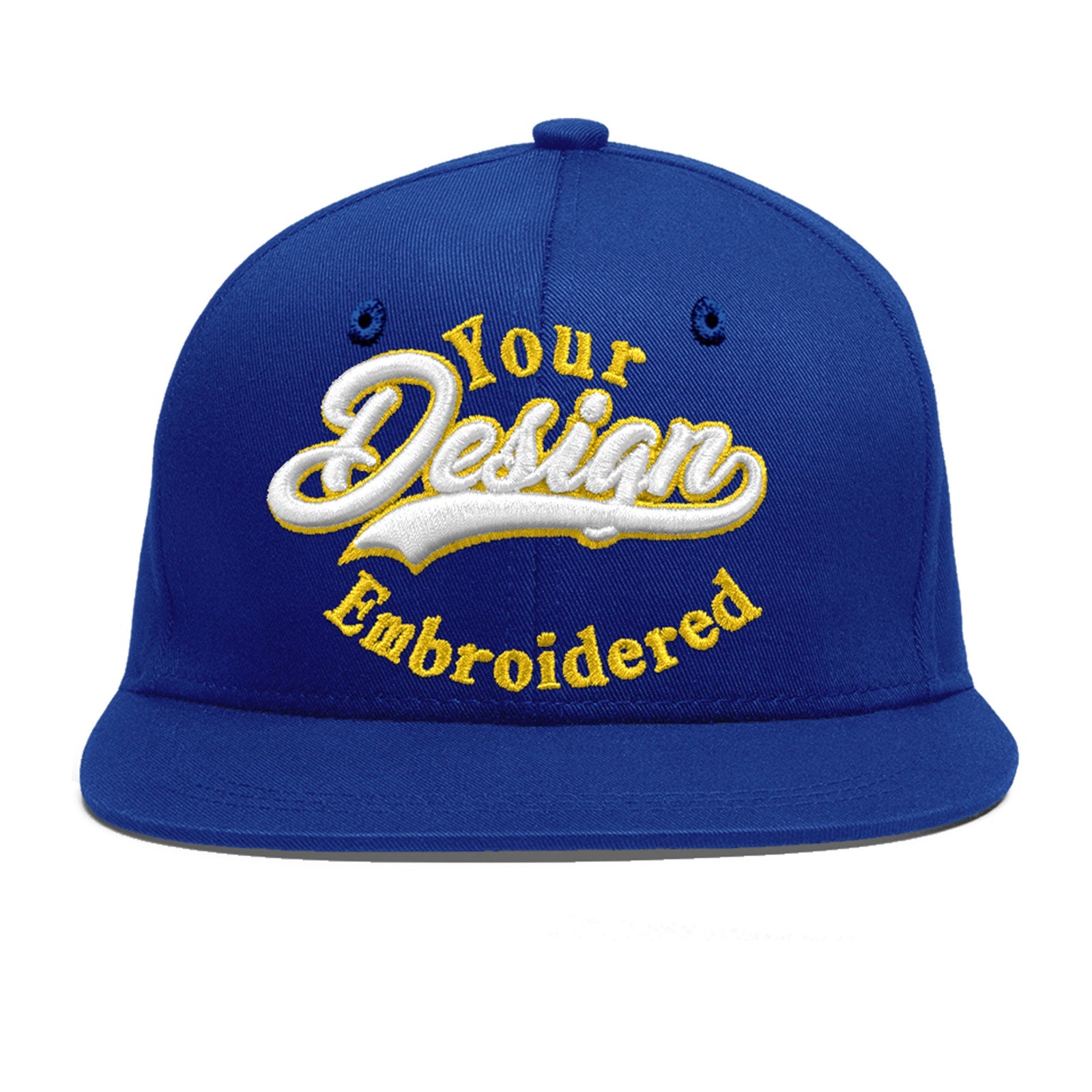 Custom Royal 3D Puff Embroidery Flat Embroidery Casual Sport Baseball Cap