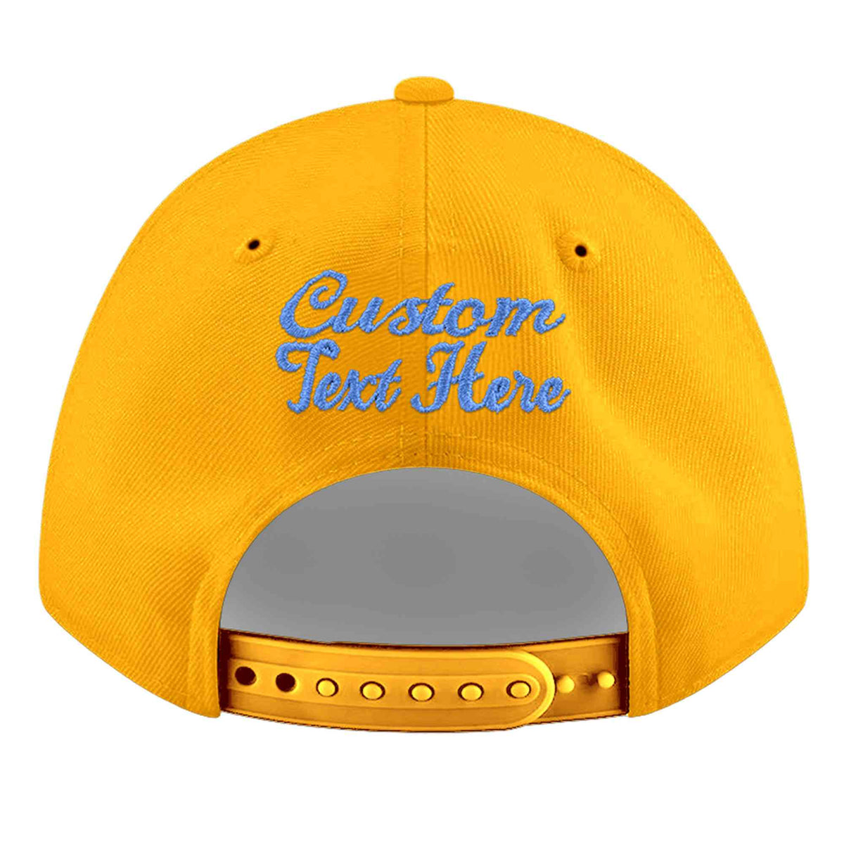 Custom Yellow 3D Puff Embroidery Flat Embroidery Casual Sport Baseball Cap