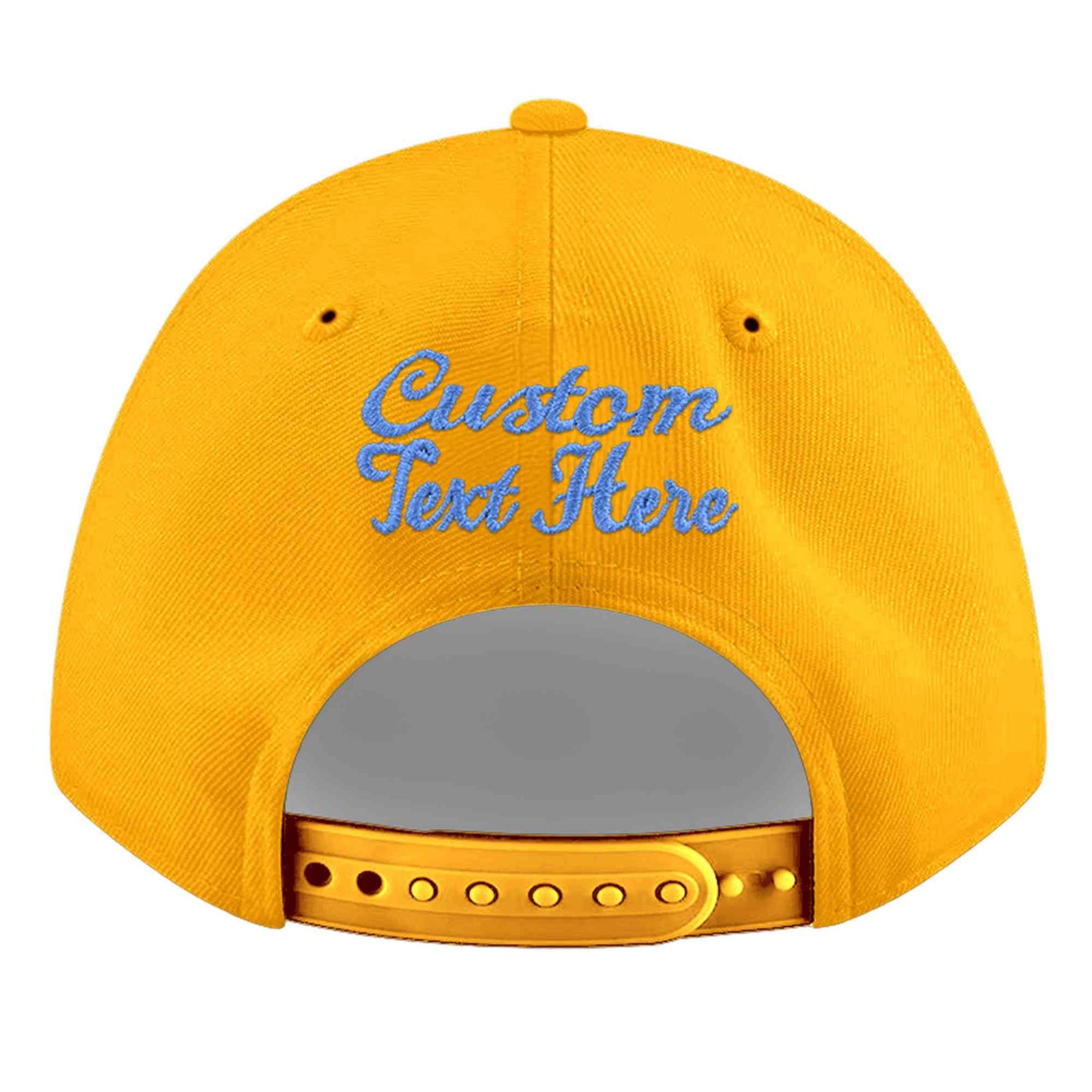 Custom Yellow 3D Puff Embroidery Flat Embroidery Casual Sport Baseball Cap