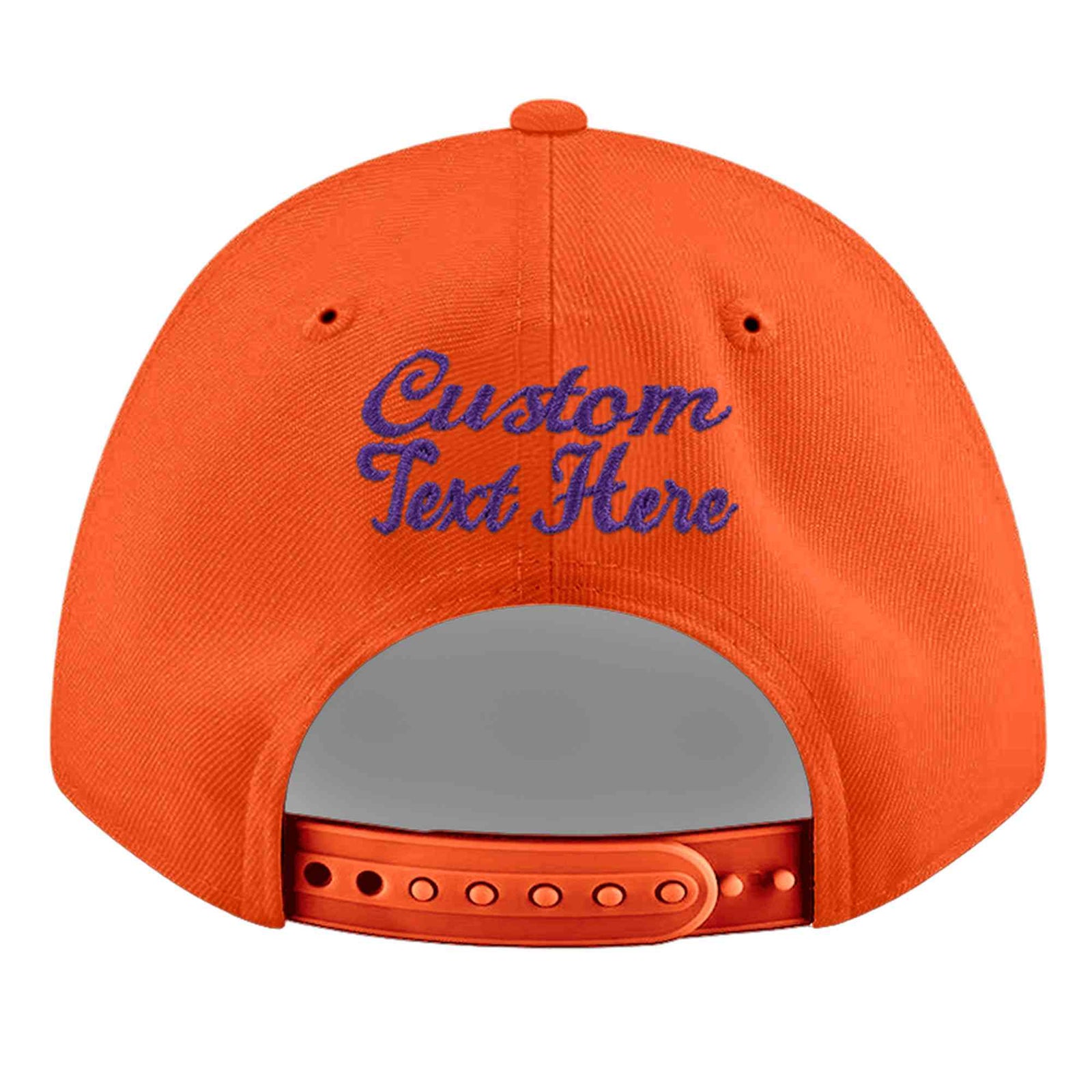 Custom Orange 3D Puff Embroidery Flat Embroidery Casual Sport Baseball Cap