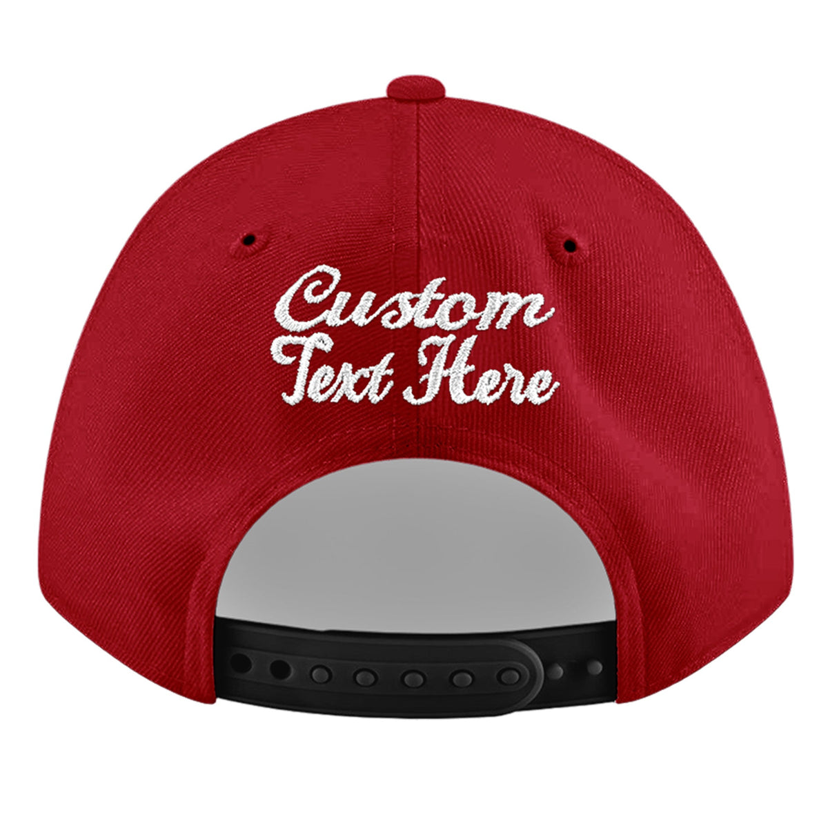 Custom Red 3D Puff Embroidery Flat Embroidery Casual Sport Baseball Cap