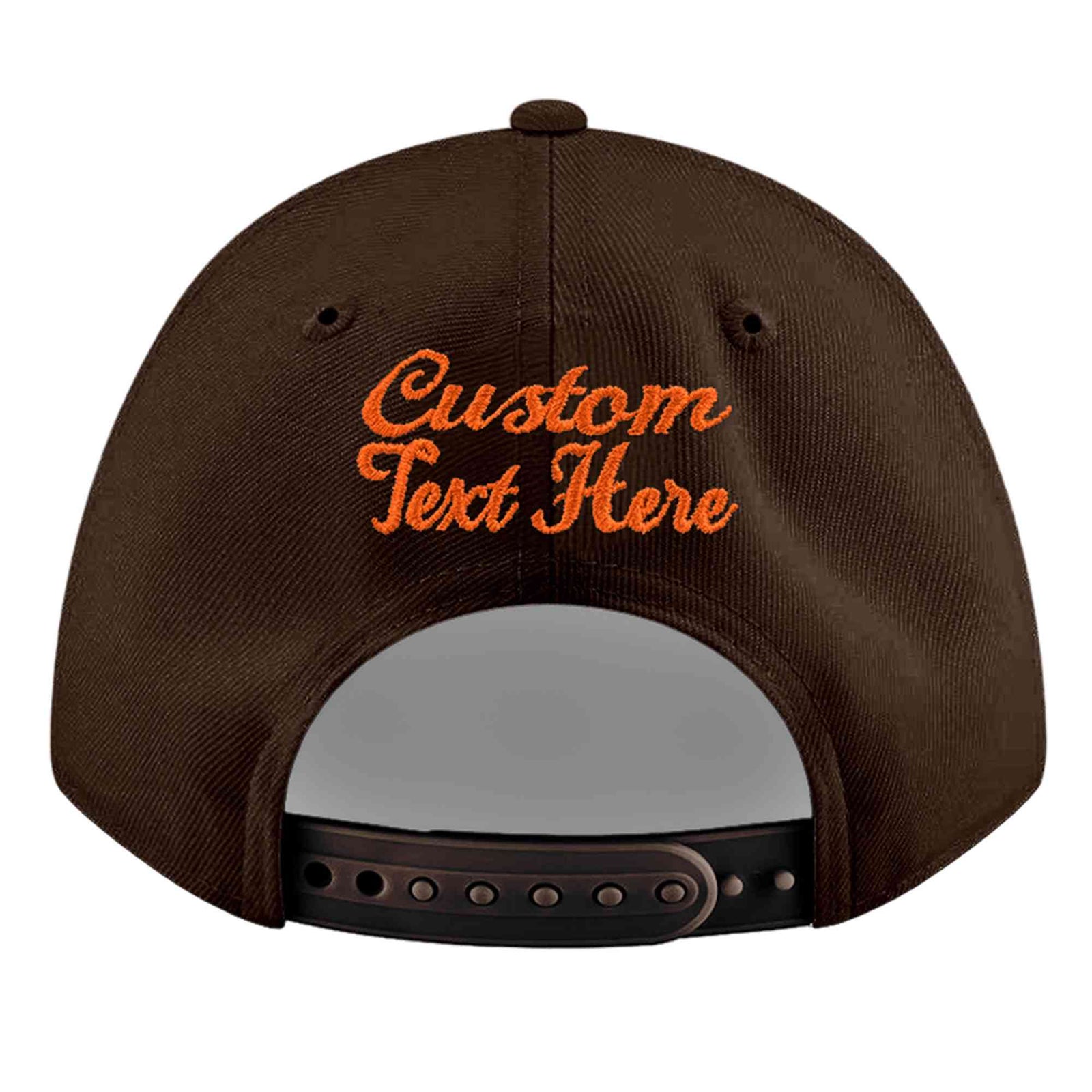 Custom Brown 3D Puff Embroidery Flat Embroidery Casual Sport Baseball Cap
