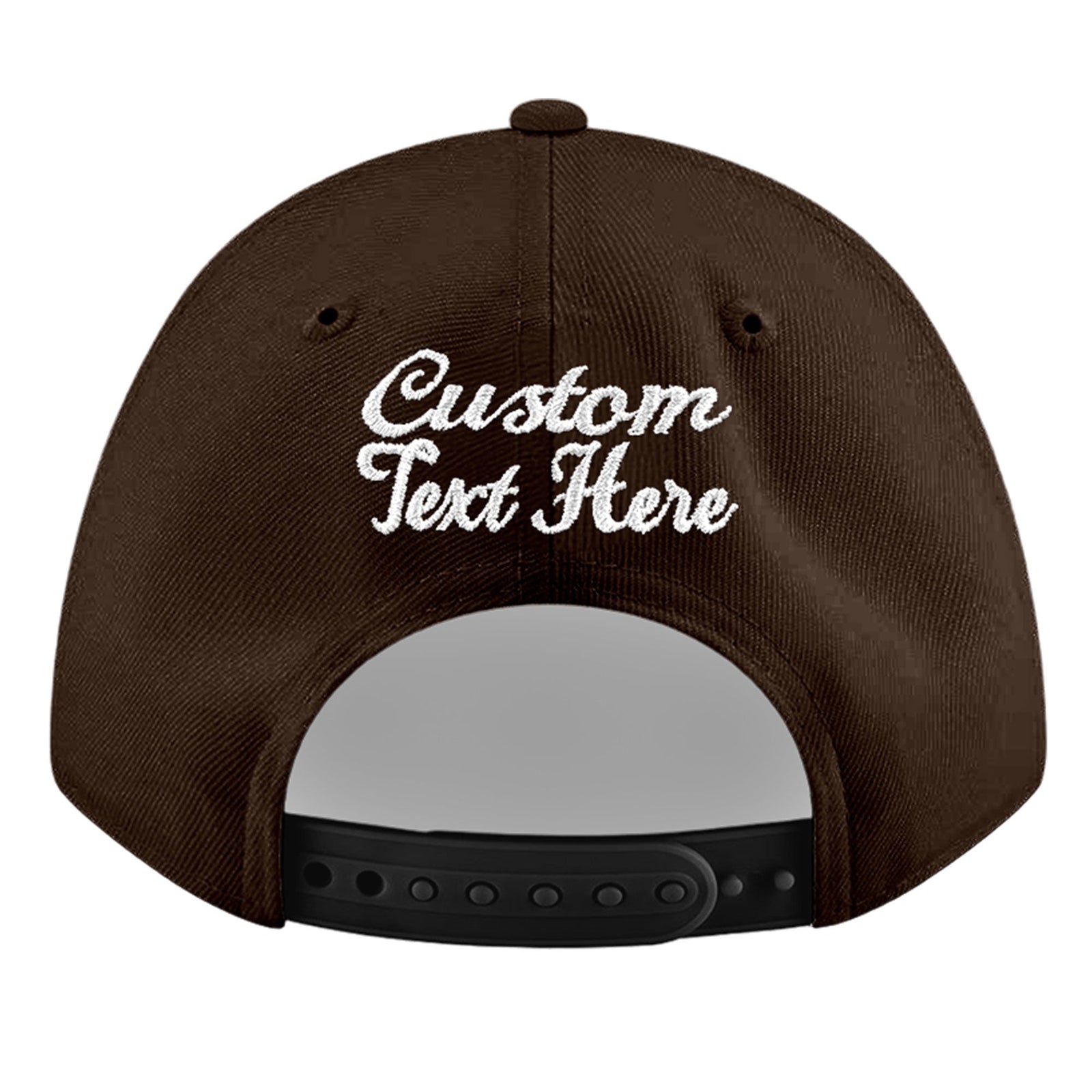 Custom Brown 3D Puff Embroidery Flat Embroidery Casual Sport Baseball Cap