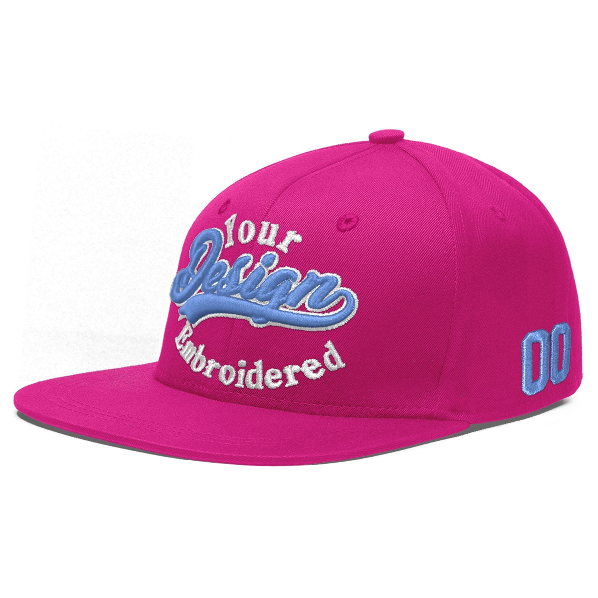 Custom Rose Red 3D Puff Embroidery Flat Embroidery Casual Sport Baseball Cap