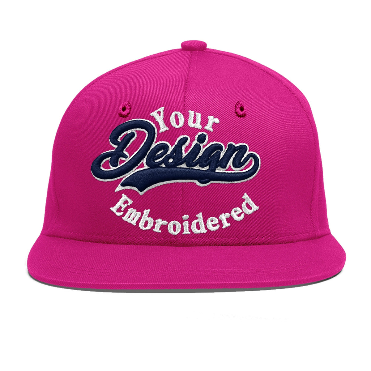 Custom Rose Red 3D Puff Embroidery Flat Embroidery Casual Sport Baseball Cap