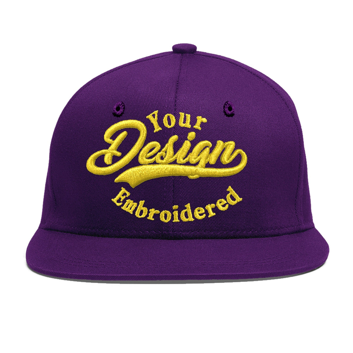 Custom Purple 3D Puff Embroidery Flat Embroidery Casual Sport Baseball Cap