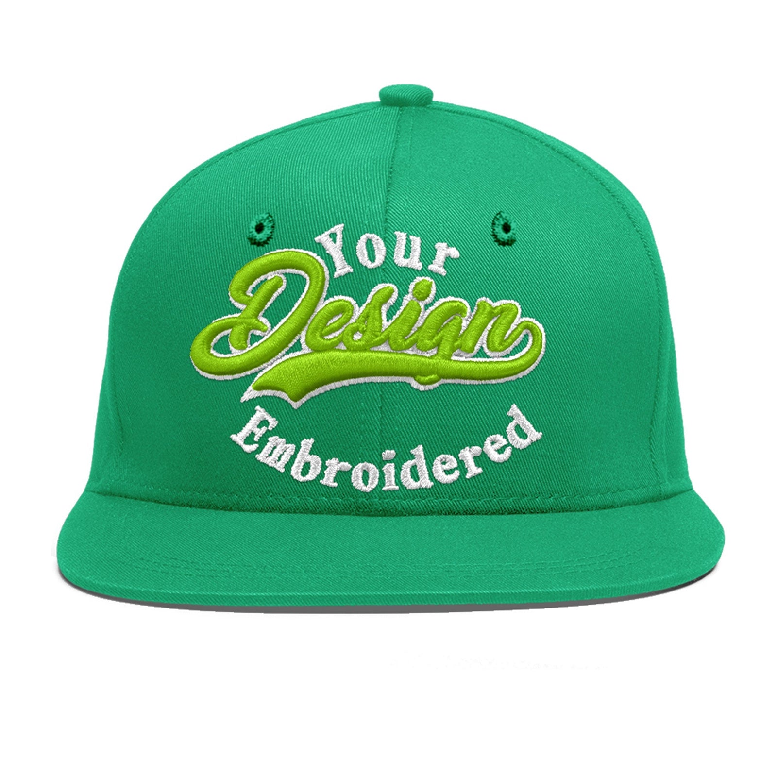 Custom Aqua 3D Puff Embroidery Flat Embroidery Casual Sport Baseball Cap