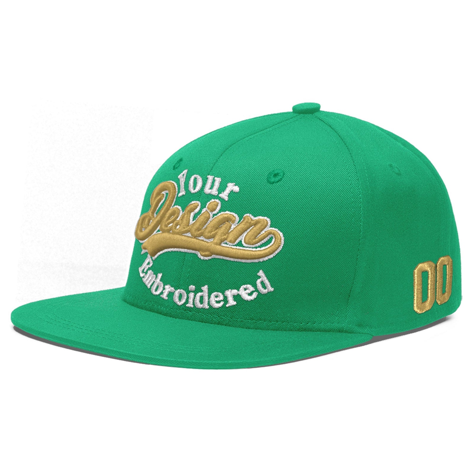 Custom Aqua 3D Puff Embroidery Flat Embroidery Casual Sport Baseball Cap