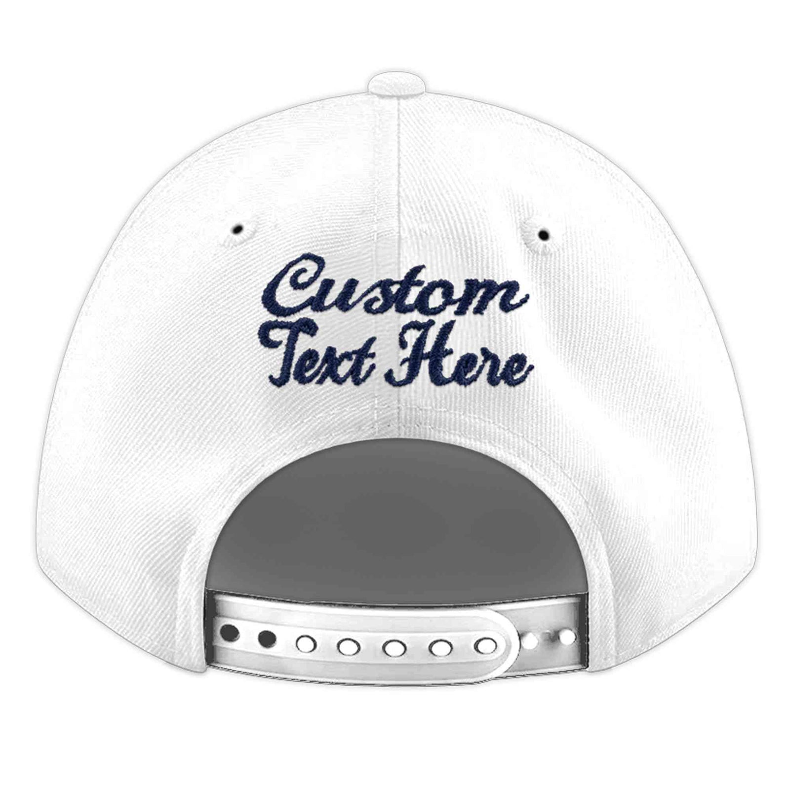 Custom White 3D Puff Embroidery Flat Embroidery Casual Sport Baseball Cap