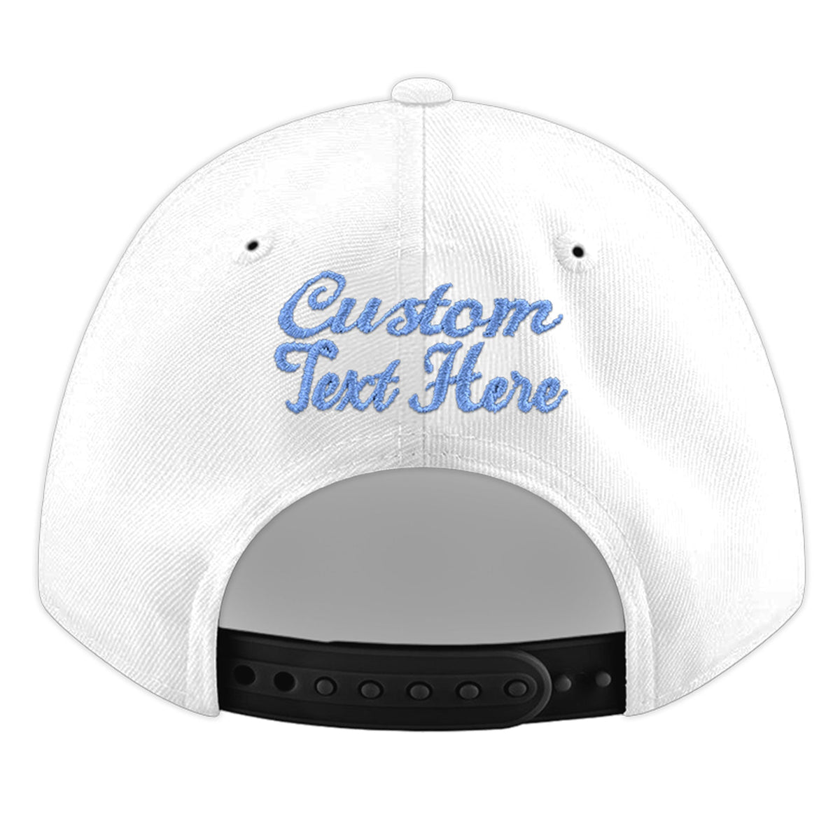 Custom White 3D Puff Embroidery Flat Embroidery Casual Sport Baseball Cap
