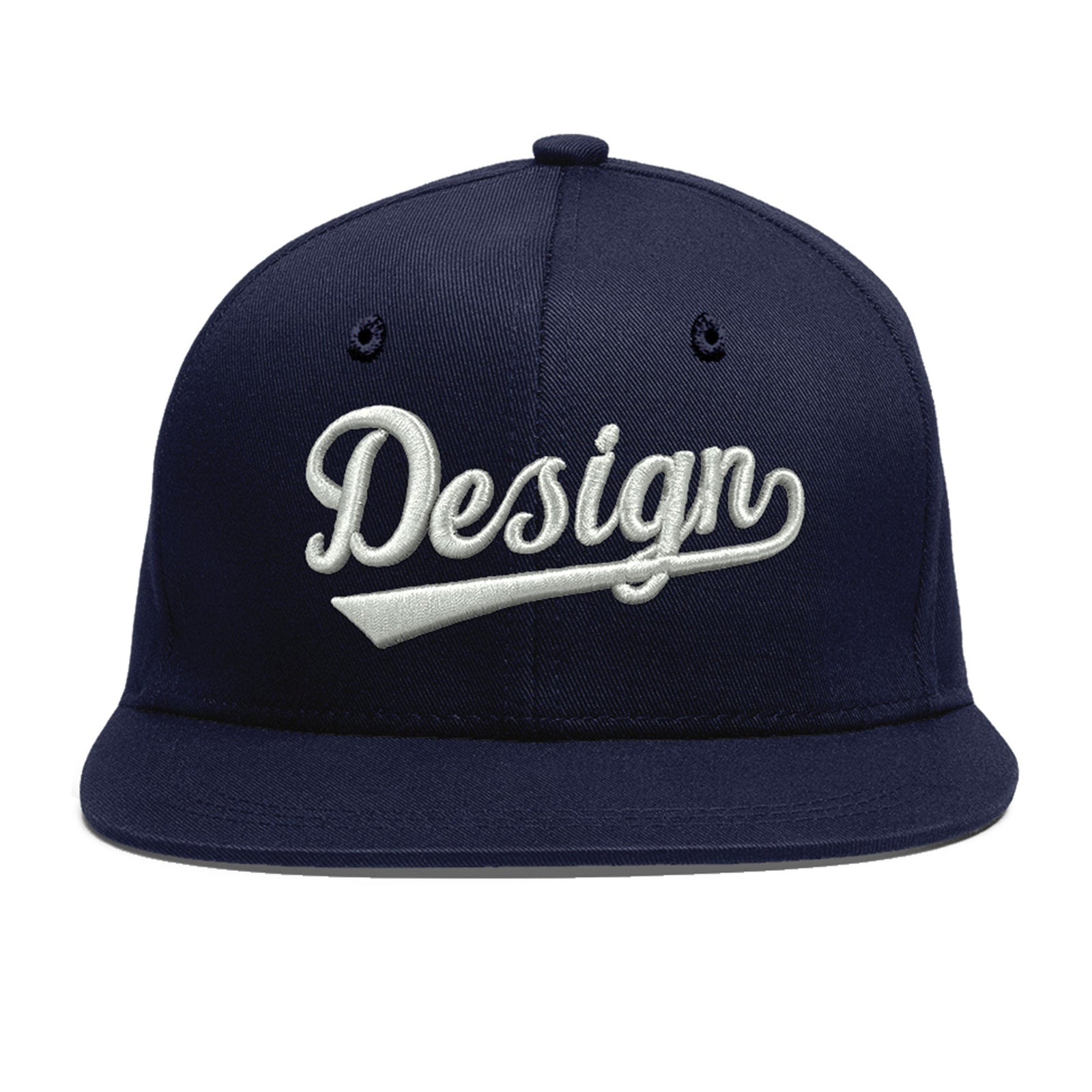 Custom Navy 3D Puff Embroidery Flat Embroidery Casual Sport Baseball Cap