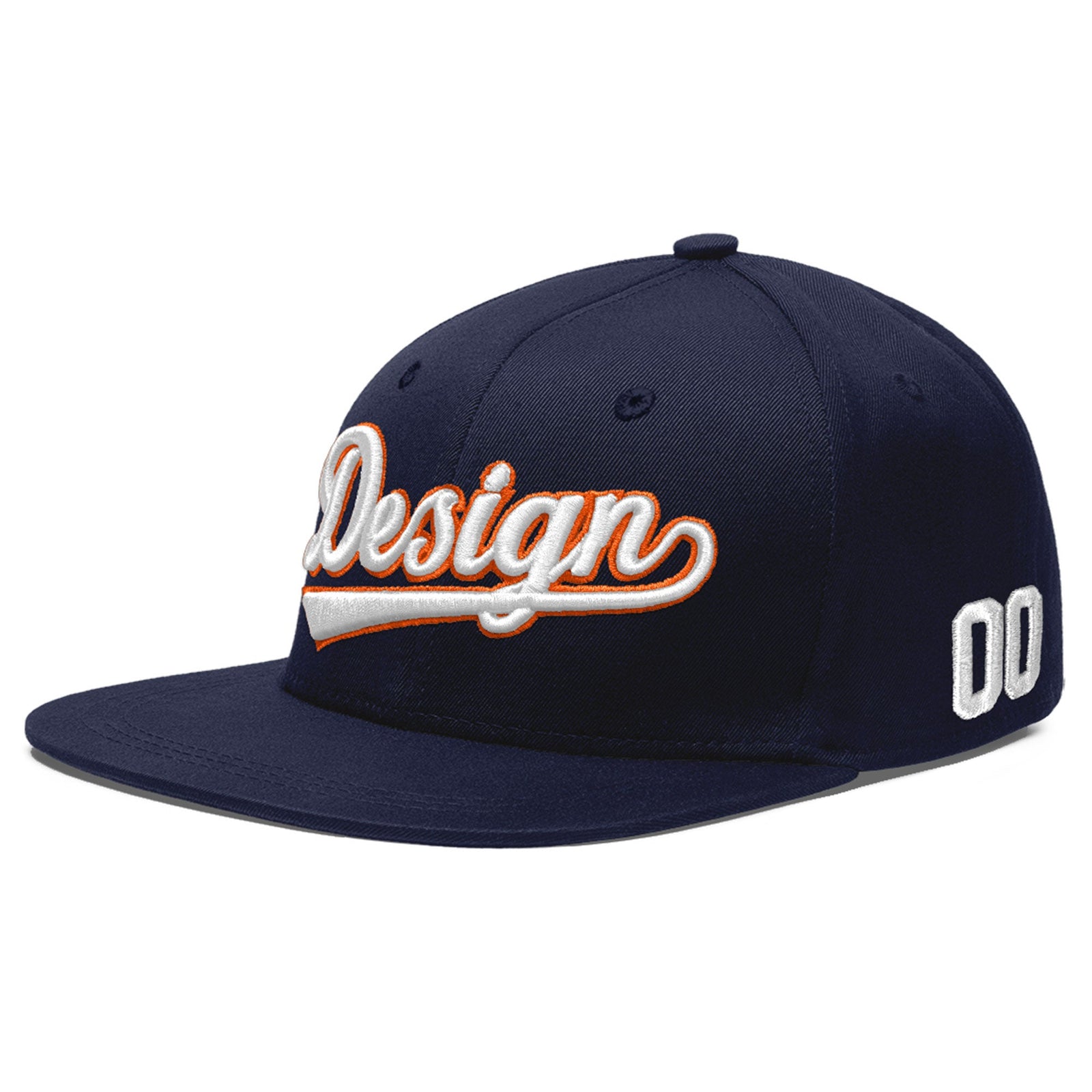 Custom Navy 3D Puff Embroidery Flat Embroidery Casual Sport Baseball Cap