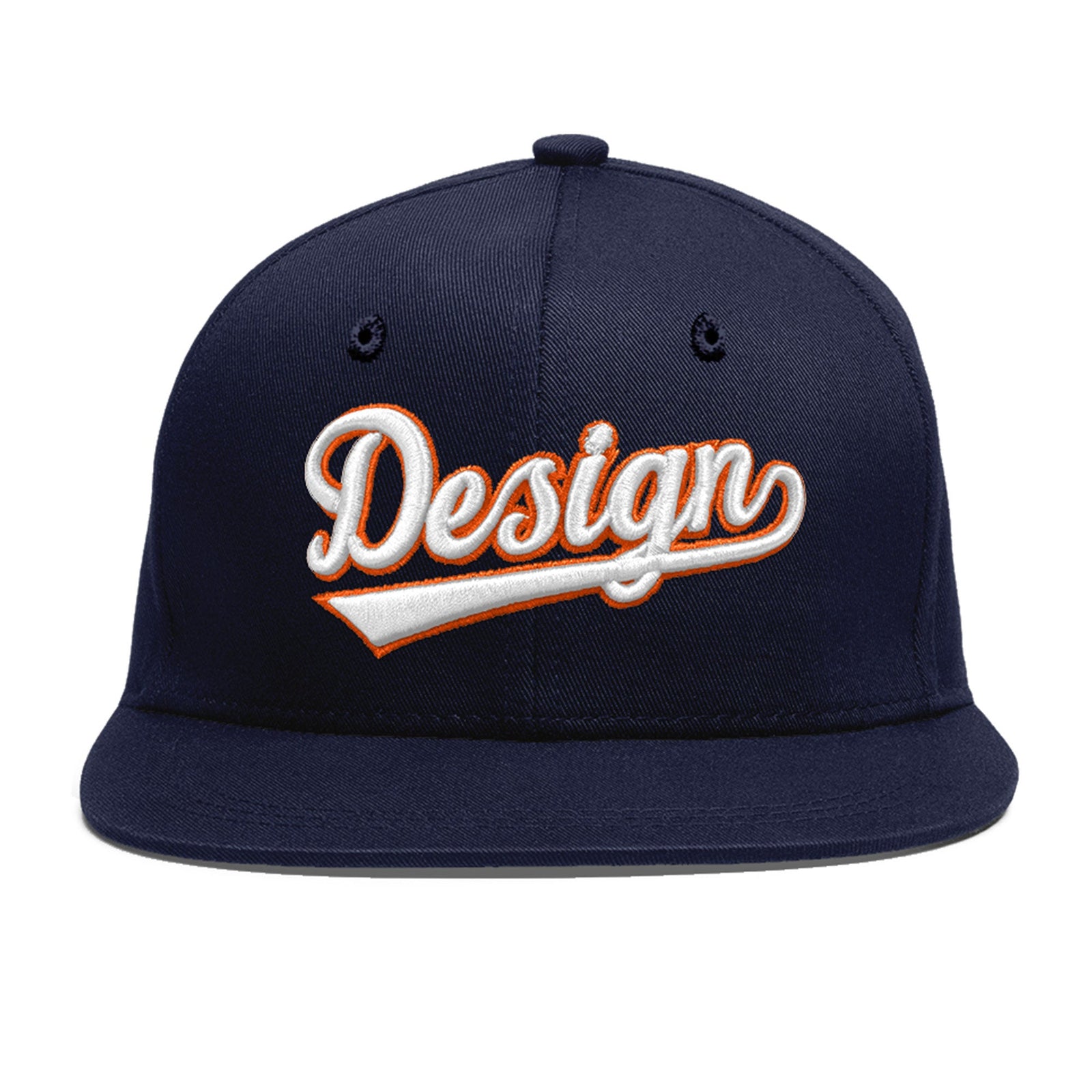 Custom Navy 3D Puff Embroidery Flat Embroidery Casual Sport Baseball Cap