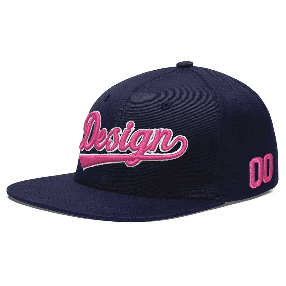 Custom Navy 3D Puff Embroidery Flat Embroidery Casual Sport Baseball Cap