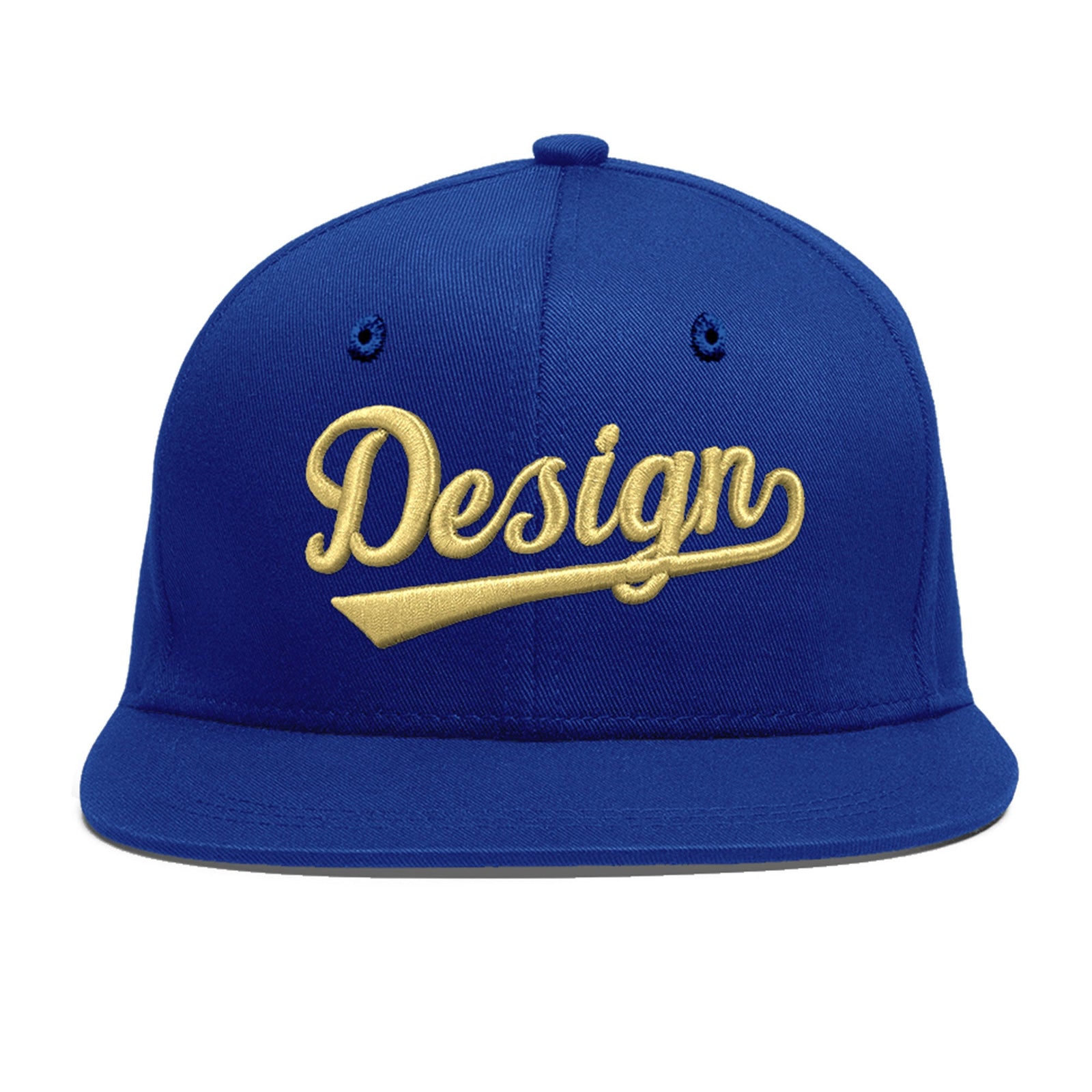Custom Royal 3D Puff Embroidery Flat Embroidery Casual Sport Baseball Cap