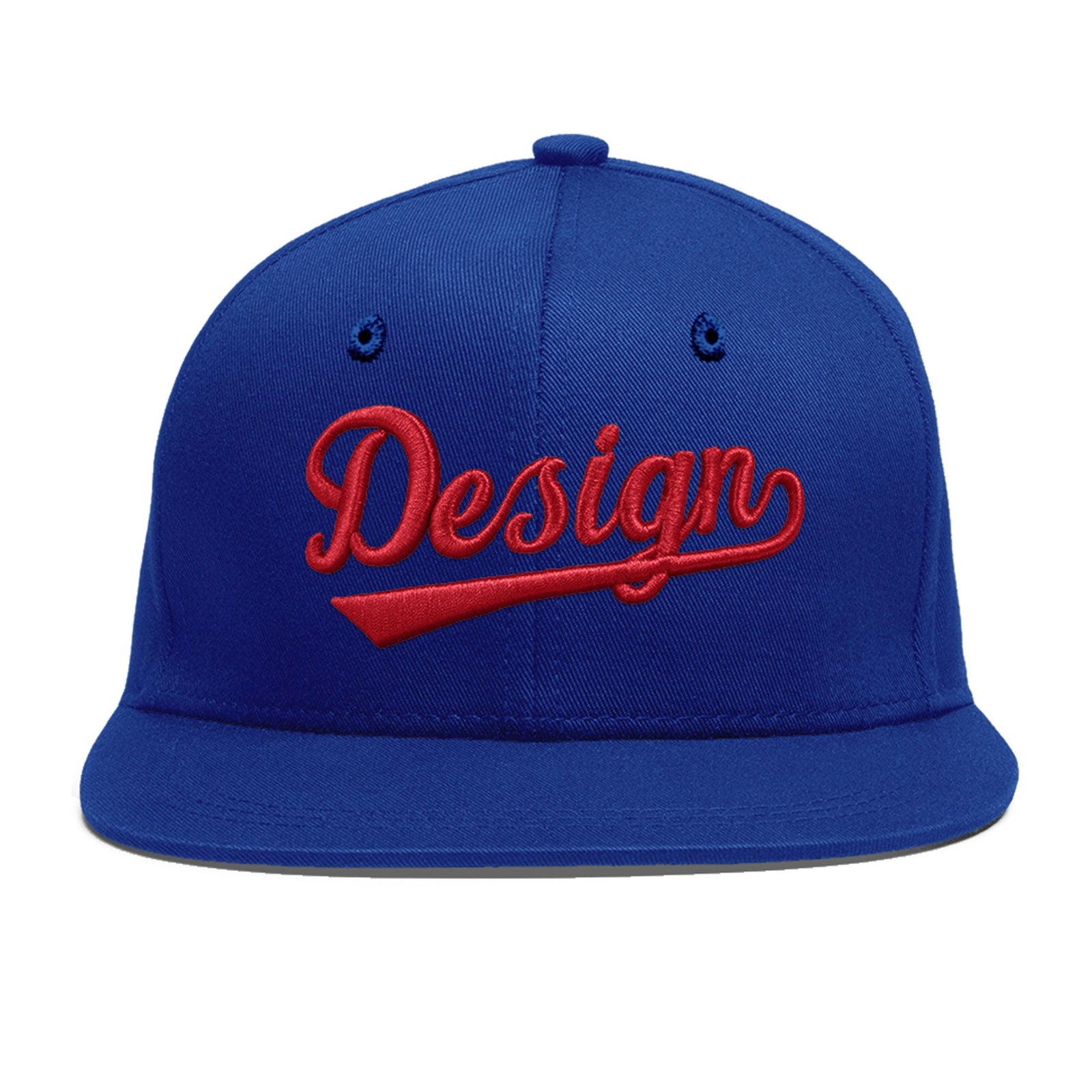 Custom Royal 3D Puff Embroidery Flat Embroidery Casual Sport Baseball Cap