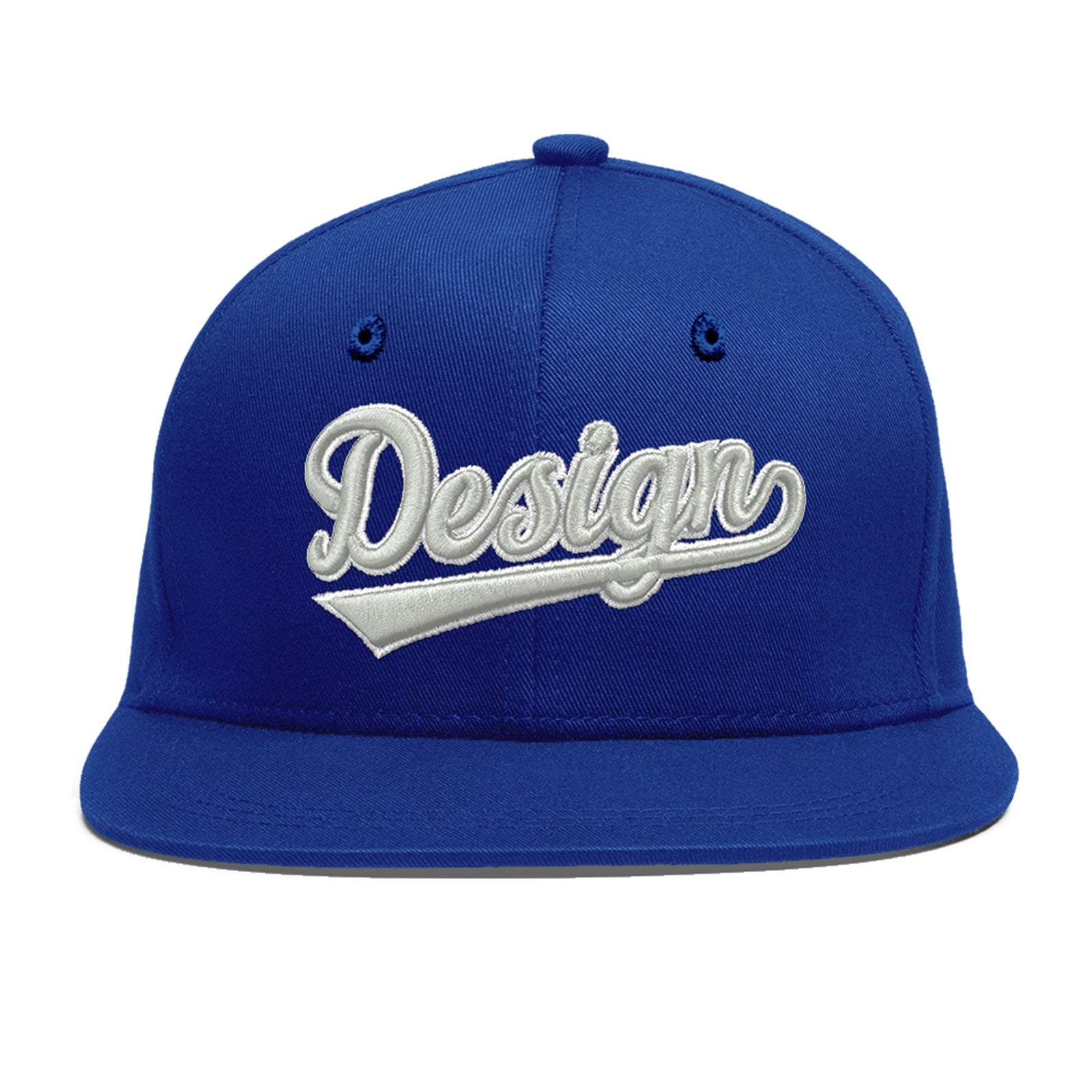 Custom Royal 3D Puff Embroidery Flat Embroidery Casual Sport Baseball Cap