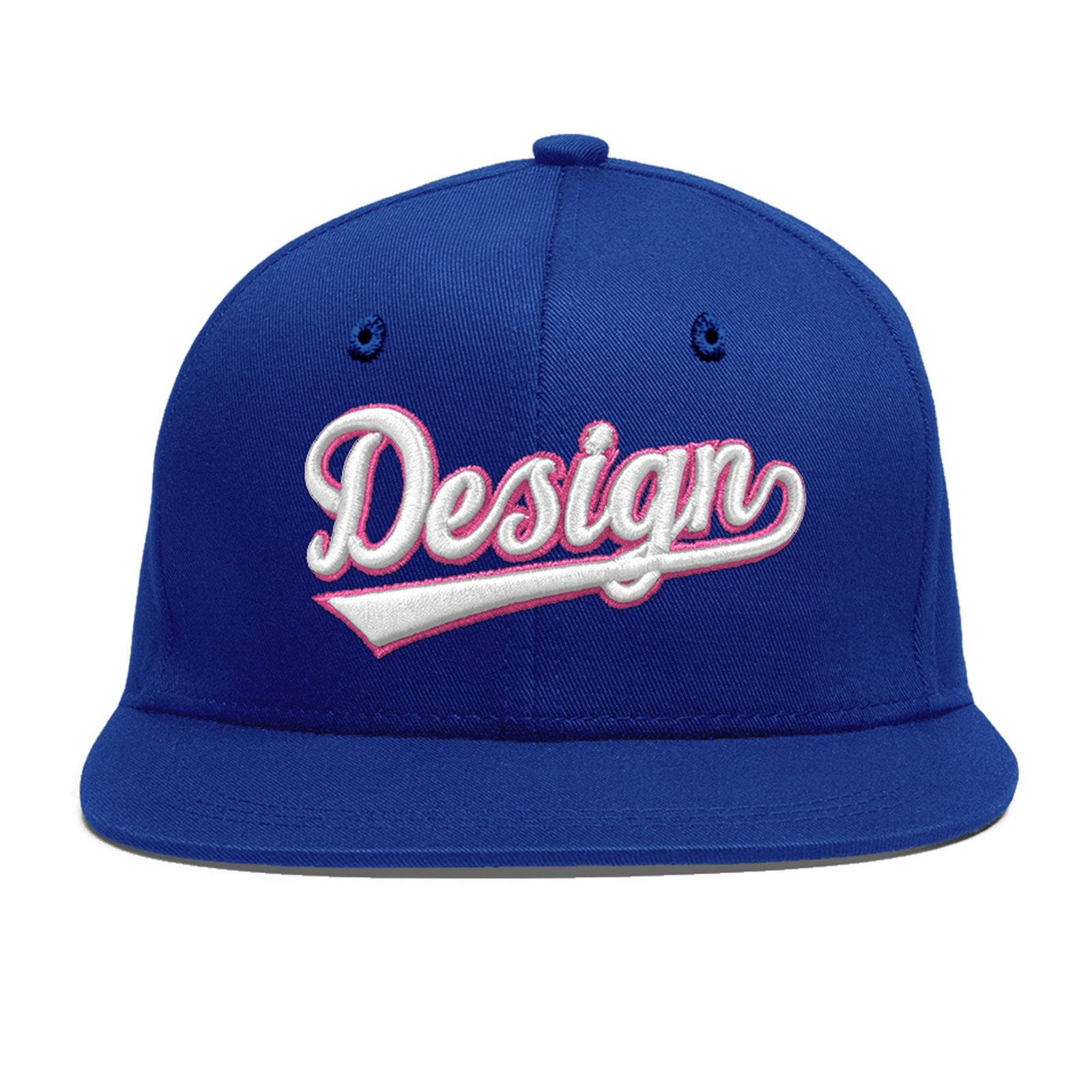 Custom Royal 3D Puff Embroidery Flat Embroidery Casual Sport Baseball Cap