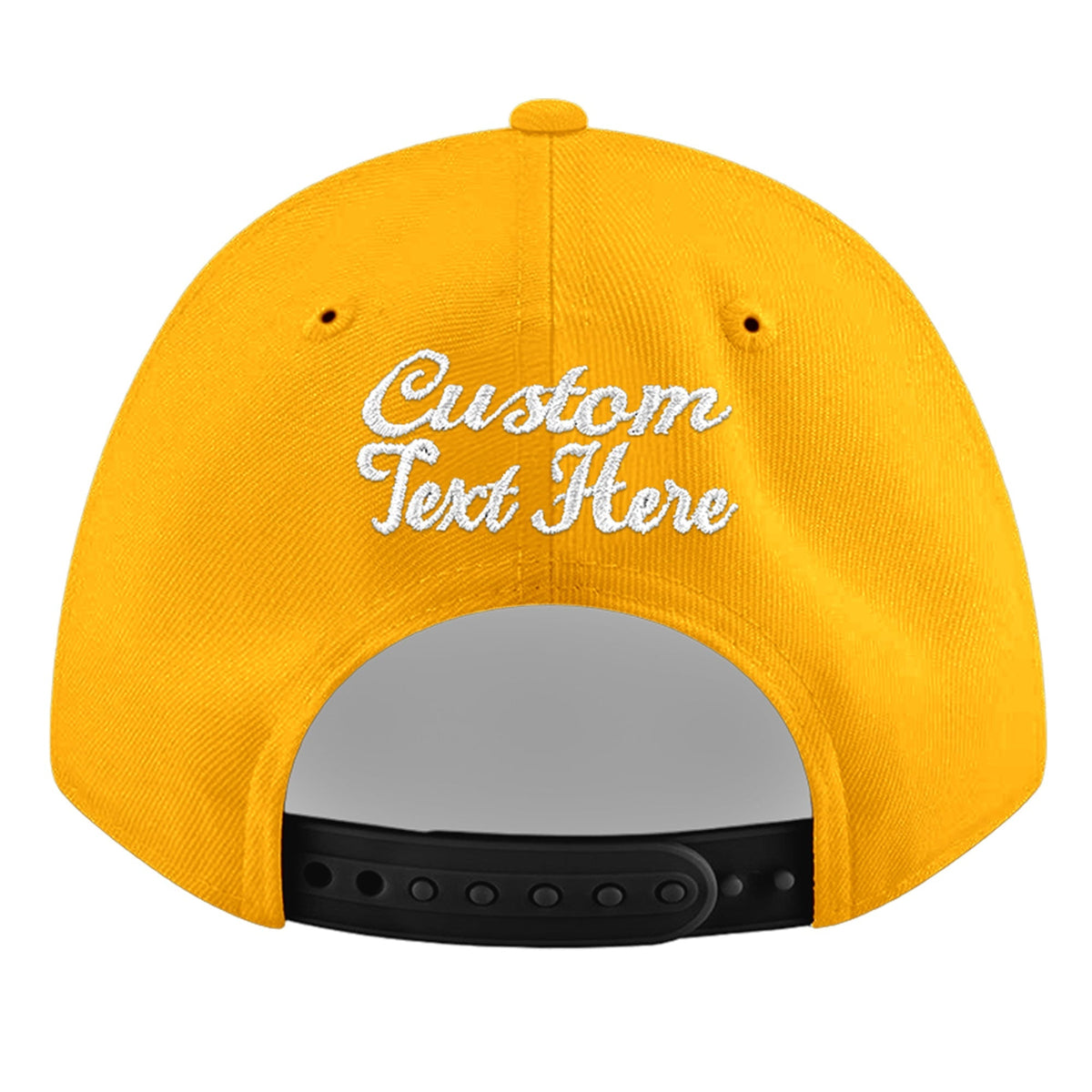 Custom Yellow 3D Puff Embroidery Flat Embroidery Casual Sport Baseball Cap