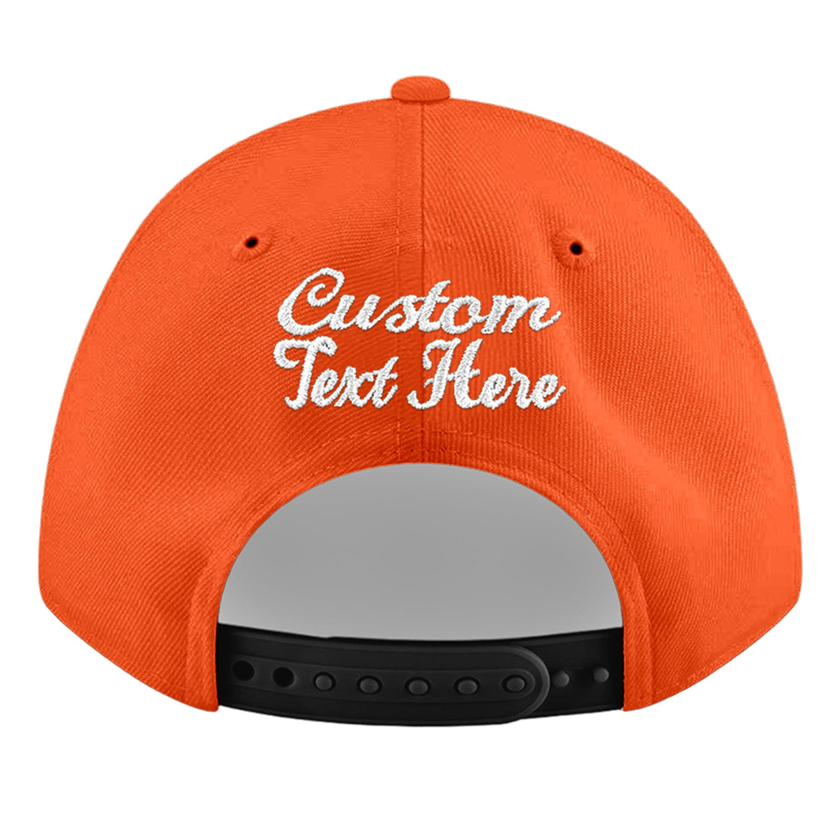 Custom Orange 3D Puff Embroidery Flat Embroidery Casual Sport Baseball Cap